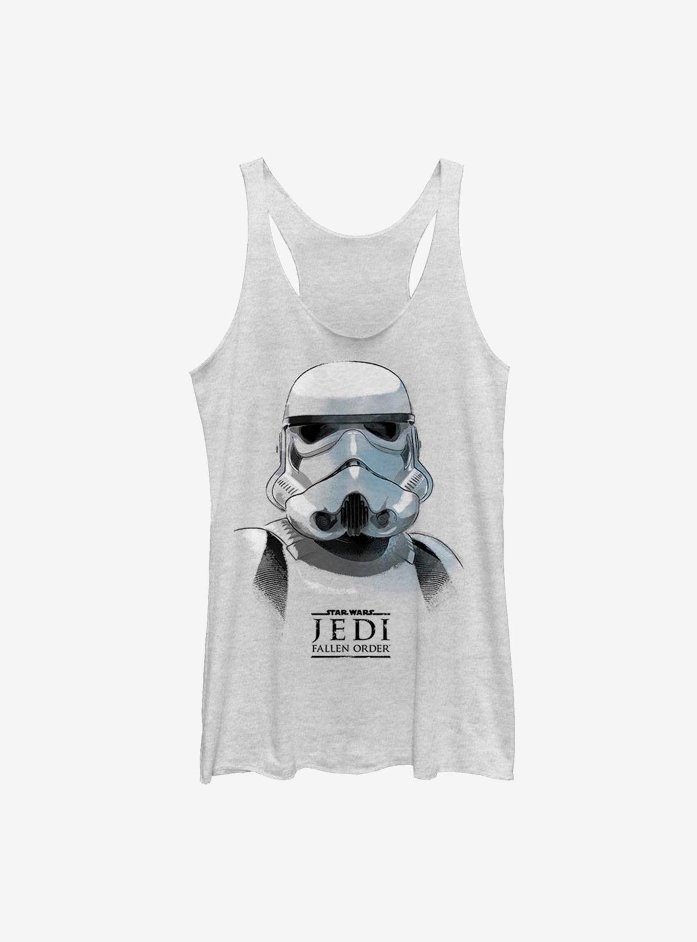 Star Wars Jedi Fallen Order Trooper Mask Womens Tank Top, WHITE HTR, hi-res