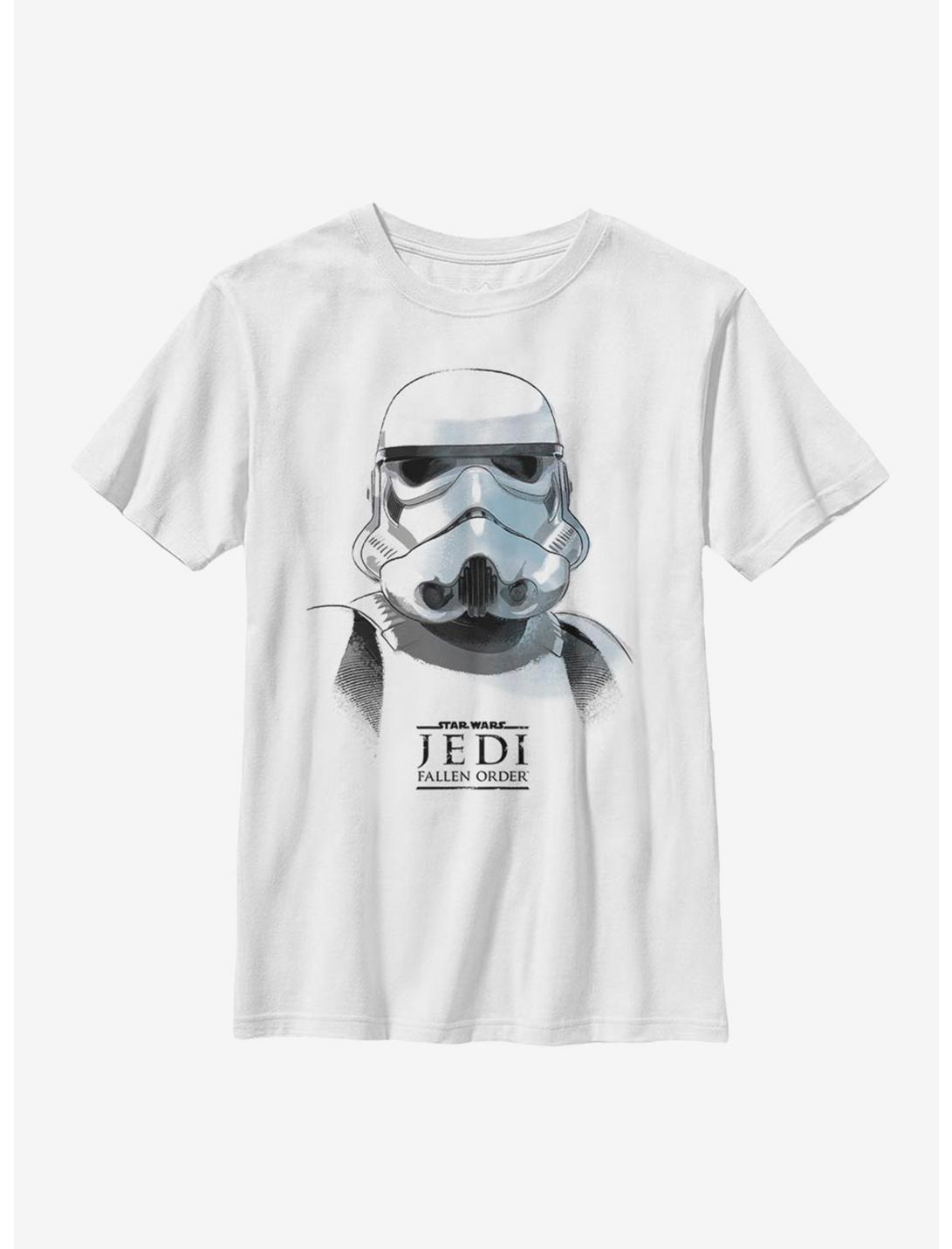Star Wars Jedi Fallen Order Trooper Mask Youth T-Shirt, WHITE, hi-res