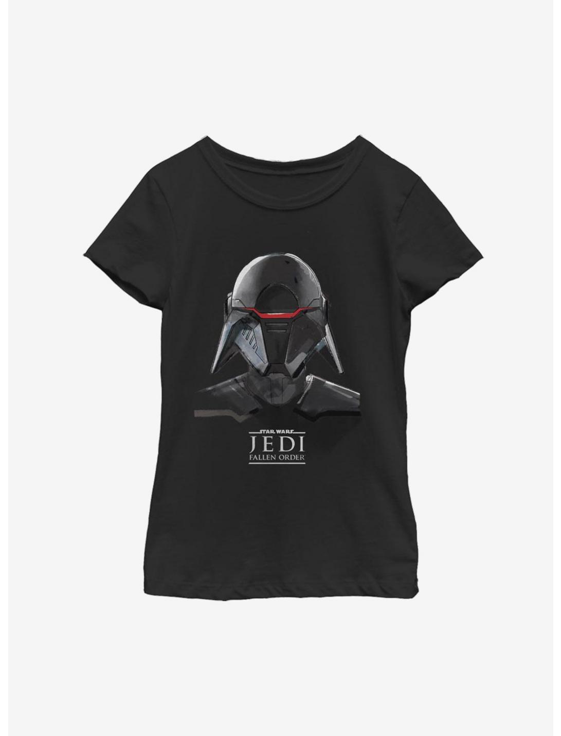 Star Wars Jedi Fallen Order Inquisitor Mask Youth Girls T-Shirt, BLACK, hi-res