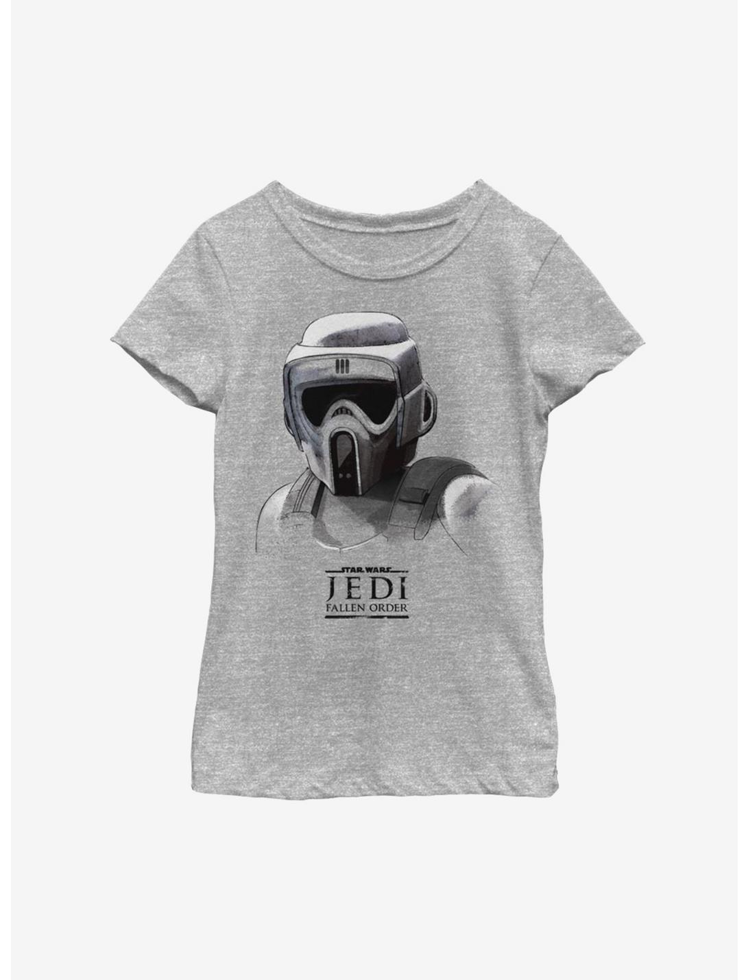 Star Wars Jedi Fallen Order Scout Trooper Mask Youth Girls T-Shirt, ATH HTR, hi-res