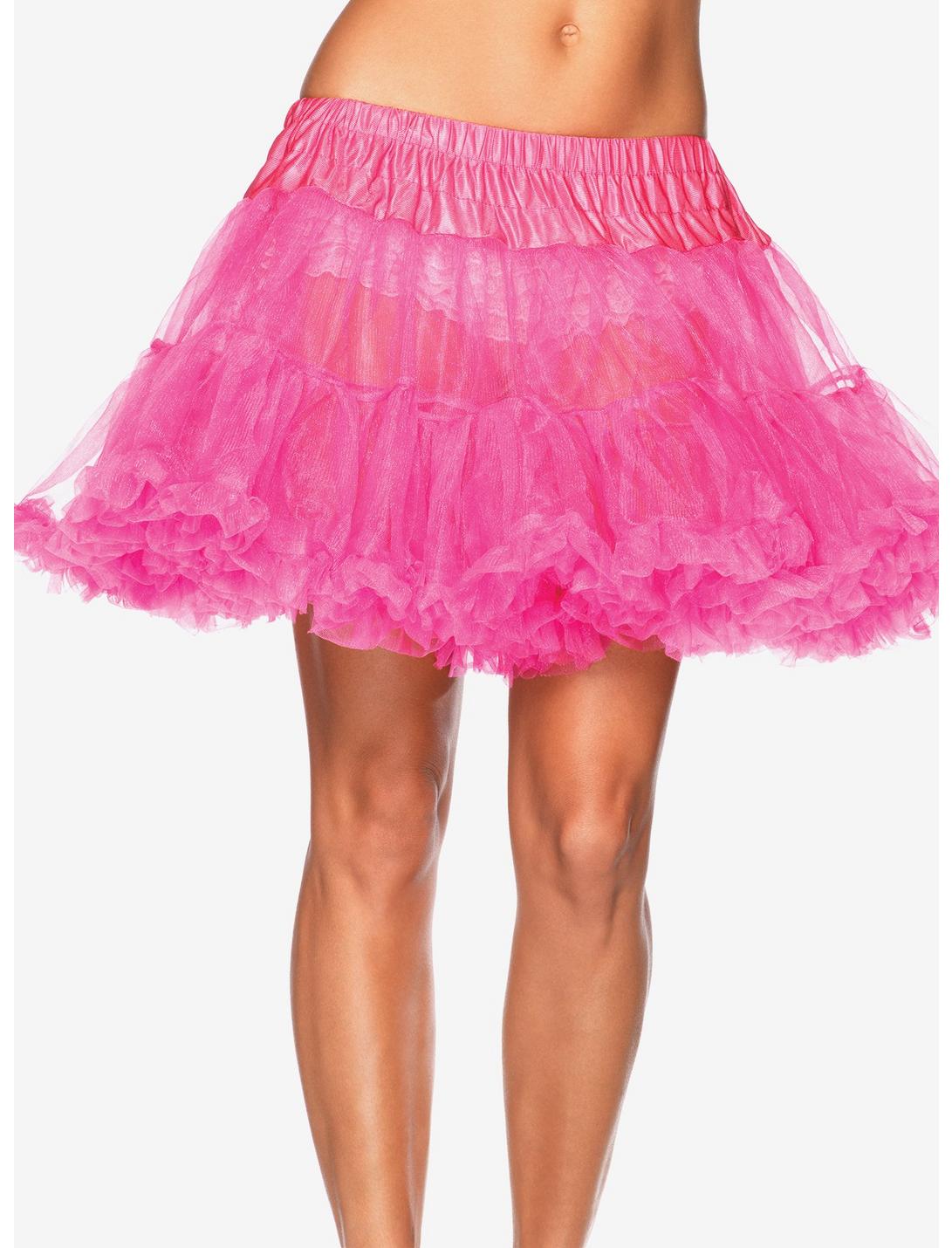 Neon Pink Layered Tulle Petticoat, , hi-res