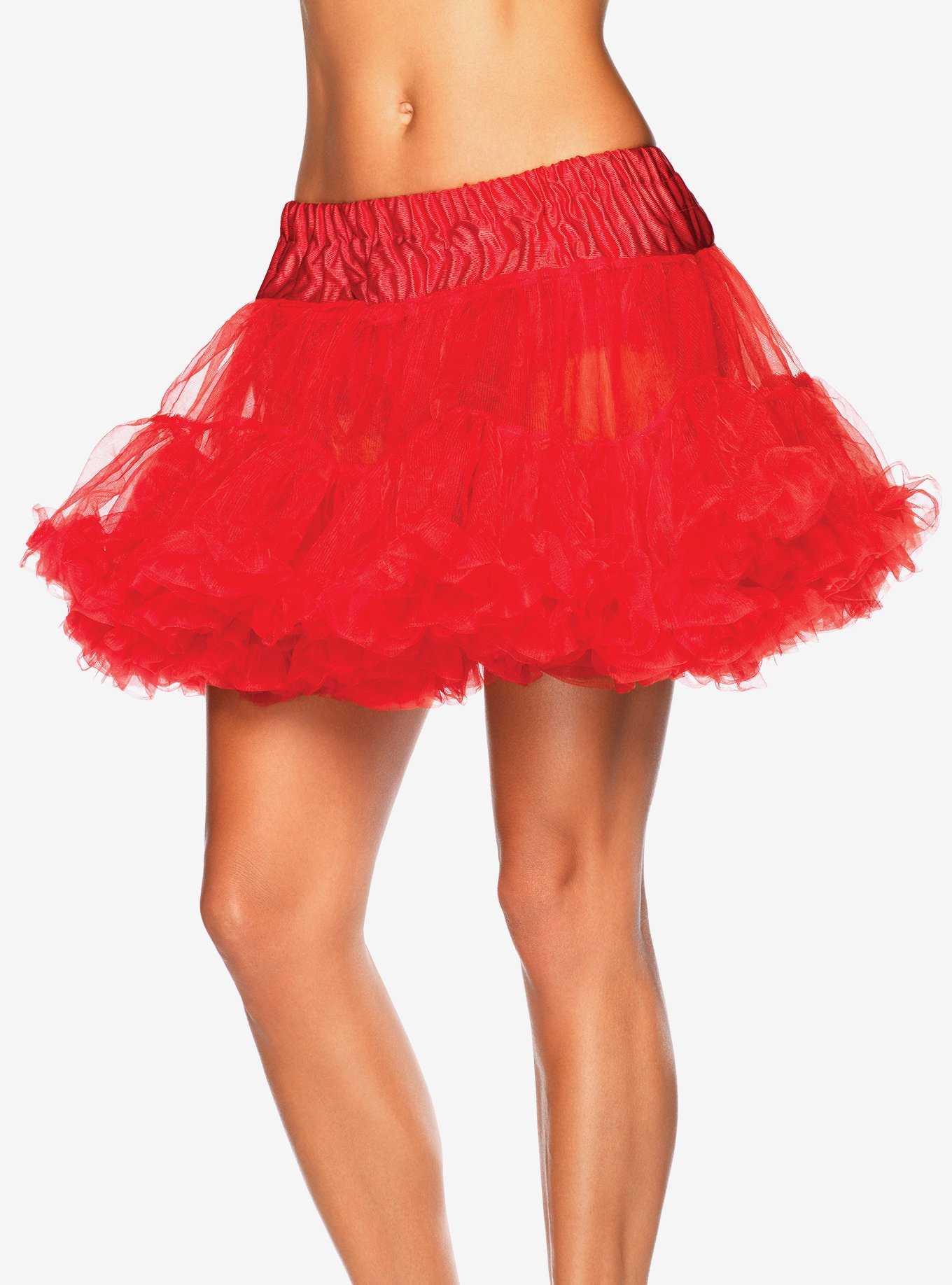 Red Layered Tulle Petticoat, , hi-res