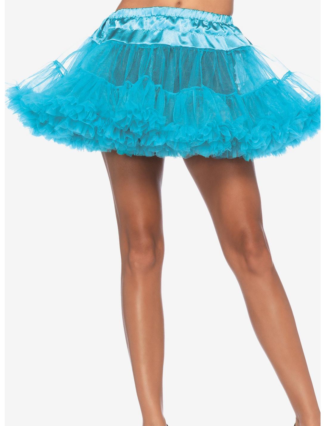 Turquoise Layered Tulle Petticoat, , hi-res
