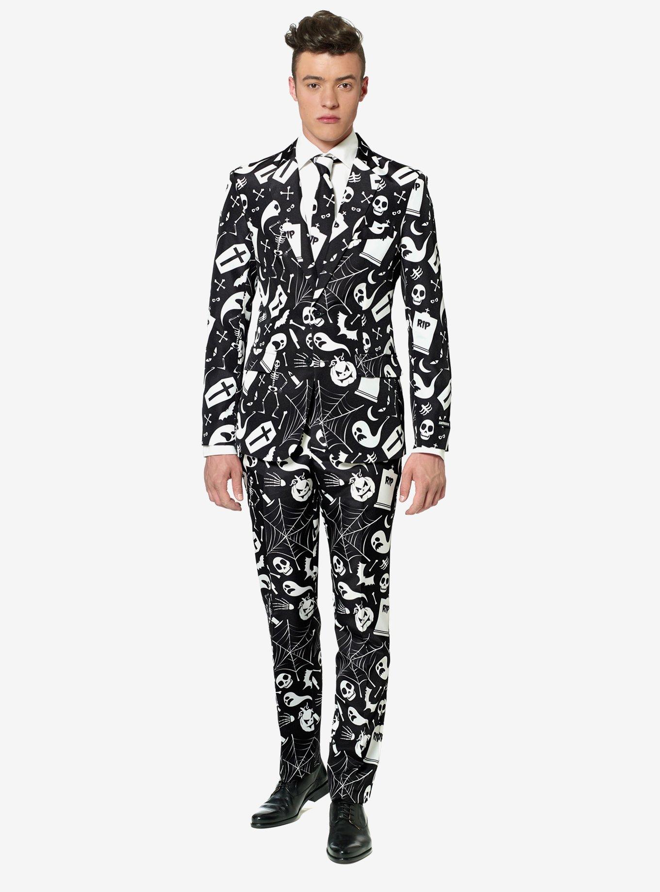 Suitmeister Men's Halloween Black Icons Halloween Suit, , hi-res