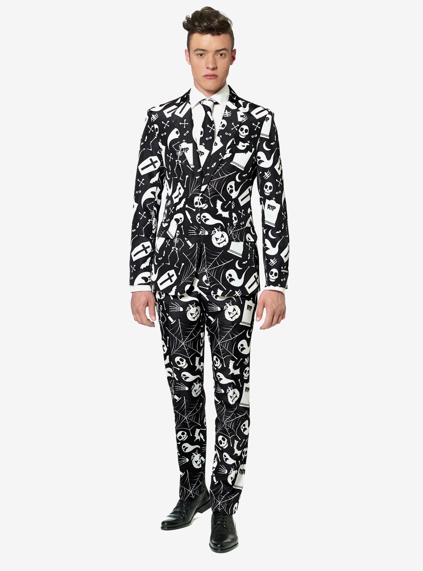 Suitmeister Men's Halloween Black Icons Halloween Suit, MULTI, hi-res