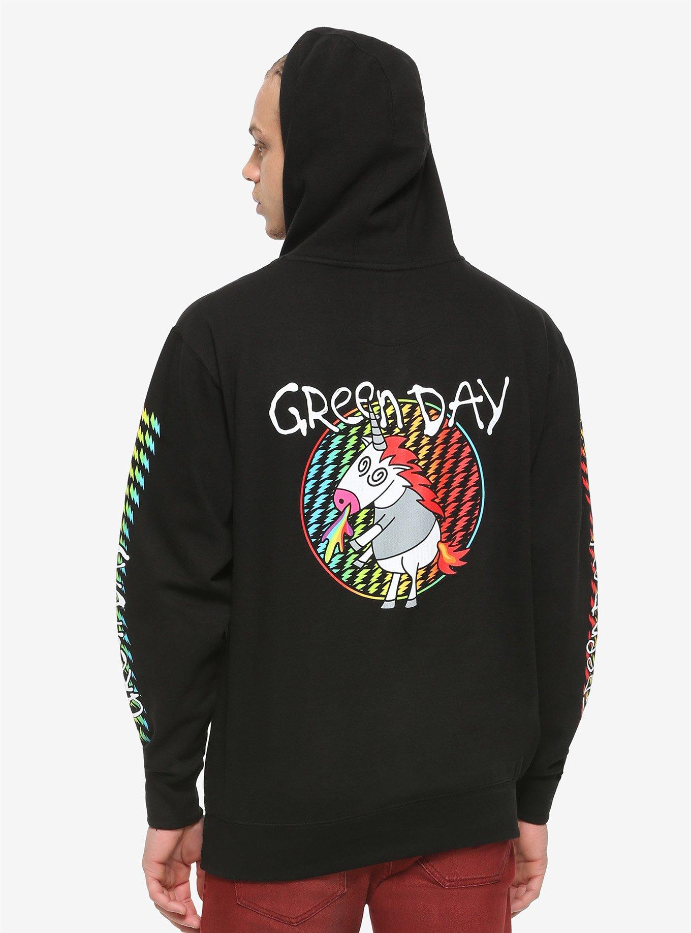 Green Day Unicorn Hoodie, BLACK, hi-res