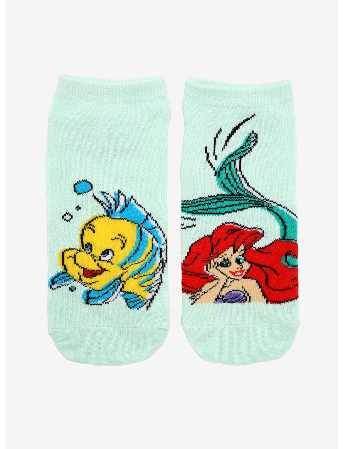 Disney The Little Mermaid Ariel & Flounder No-Show Socks, , hi-res