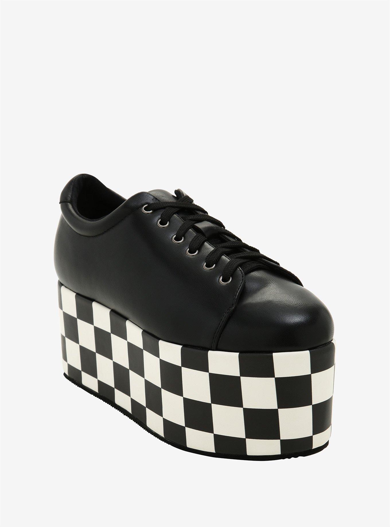 Checkered Sole Platform Sneakers, MULTI, hi-res