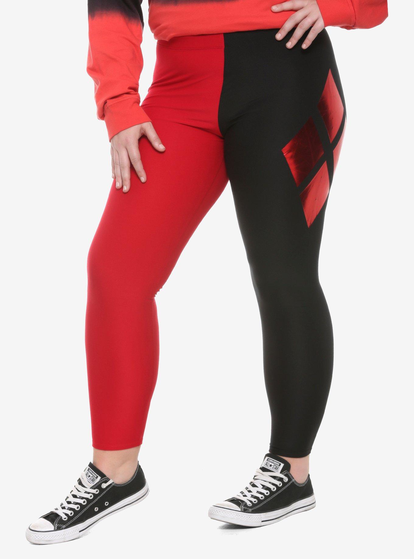 DC Comics Harley Quinn Foil Diamonds Leggings Plus Size, MULTI, hi-res