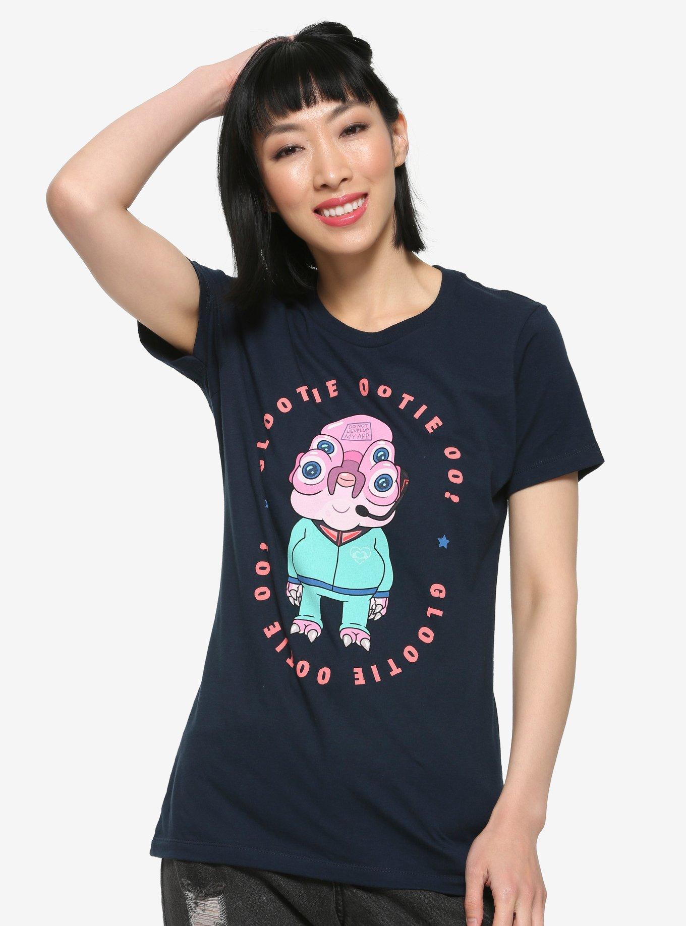 Rick and Morty Glootie Ootie Oo! Women's T-Shirt - BoxLunch Exclusive, NAVY, hi-res