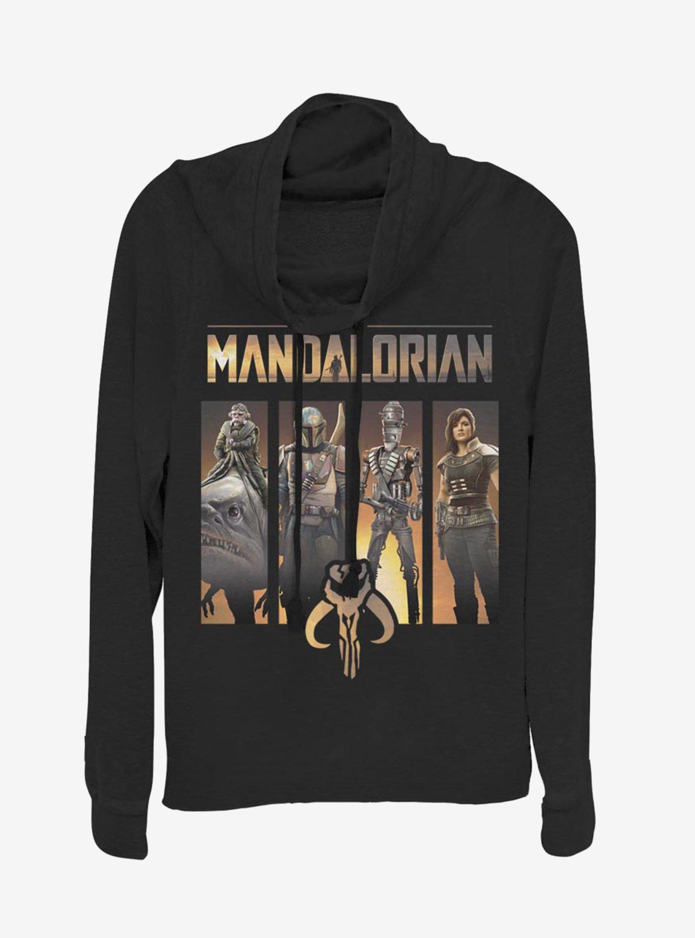 Star Wars The Mandalorian Boba Box Up Cowl Neck Long-Sleeve Girls Top, , hi-res