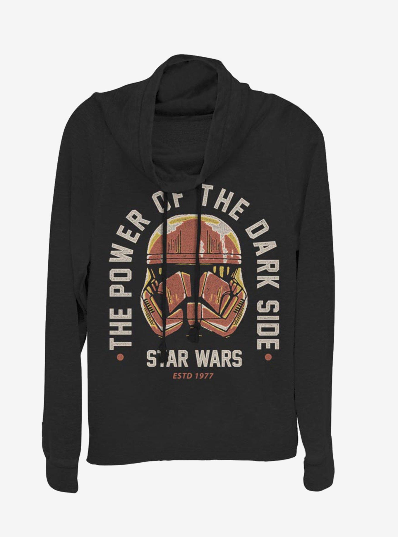 Star Wars Episode IX The Rise Of Skywalker Dark Side Power Cowl Neck Long-Sleeve Girls Top, BLACK, hi-res