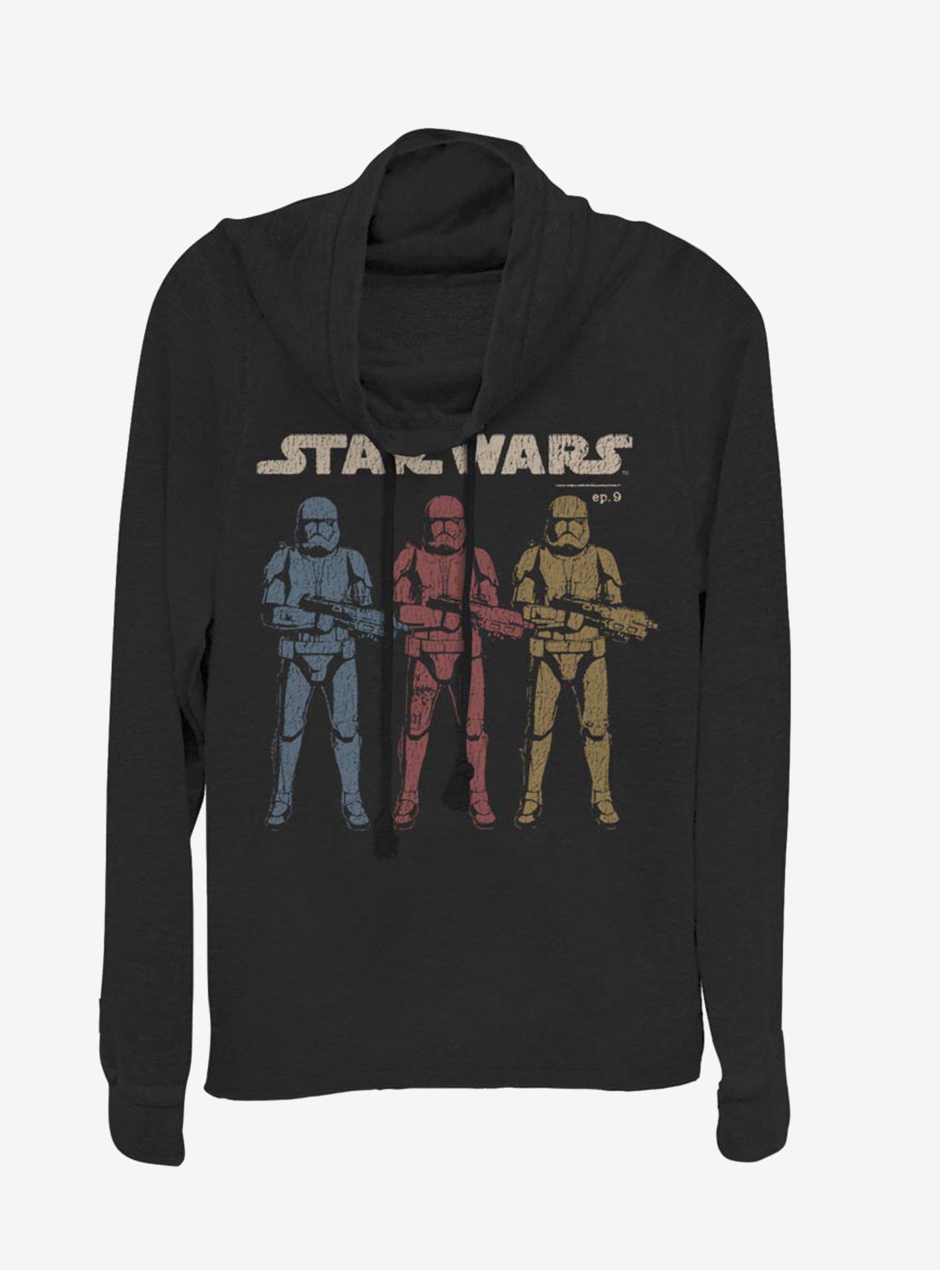 Star Wars Episode IX The Rise Of Skywalker On Guard Cowl Neck Long-Sleeve Girls Top, BLACK, hi-res