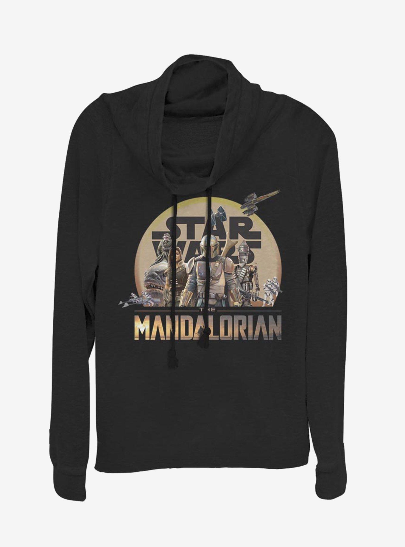 Star Wars The Mandalorian Mandalorian Character Action Pose Cowl Neck Long-Sleeve Girls Top, , hi-res