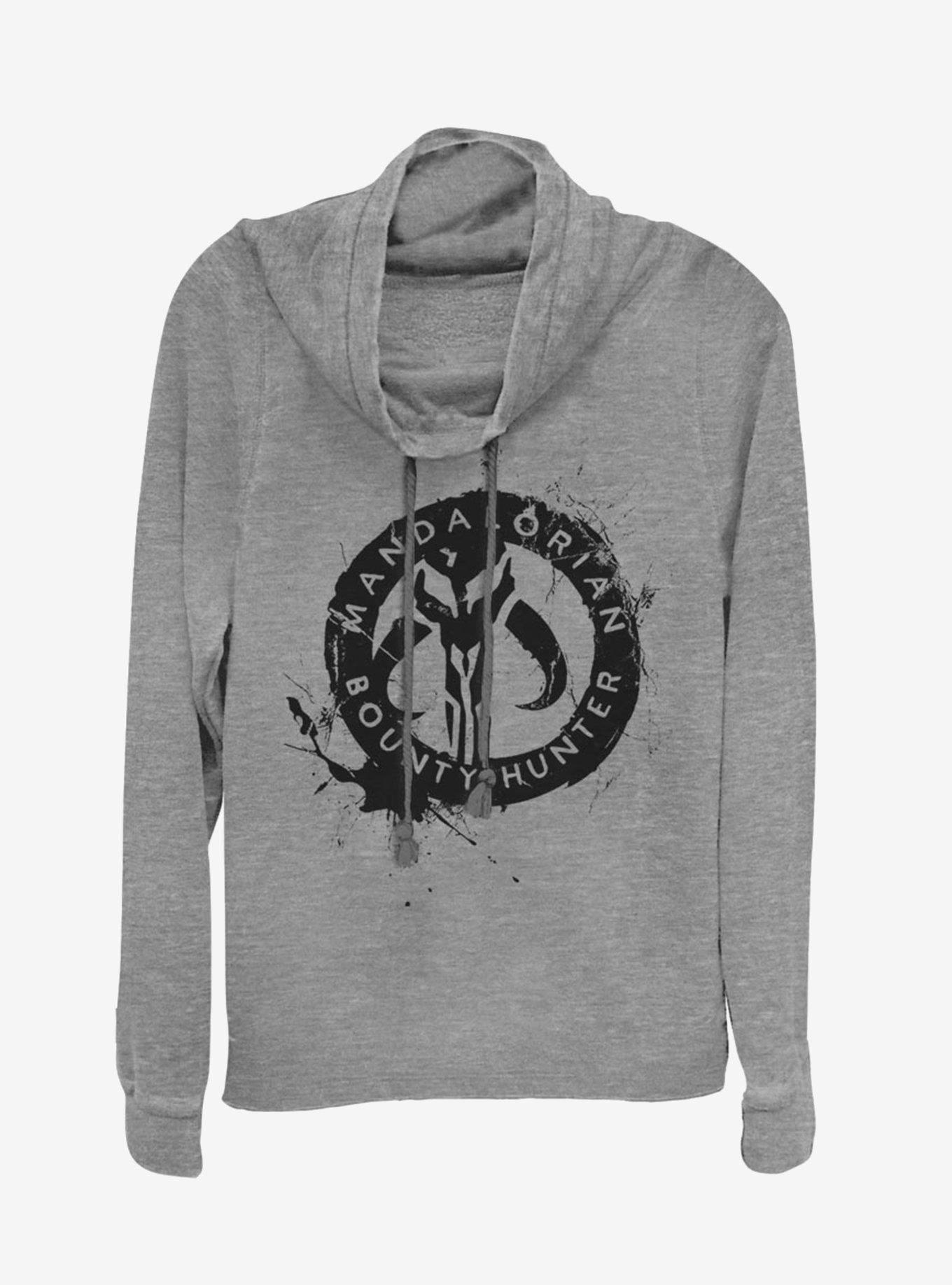 Star Wars The Mandalorian Painted Skull Cowl Neck Long-Sleeve Girls Top, , hi-res