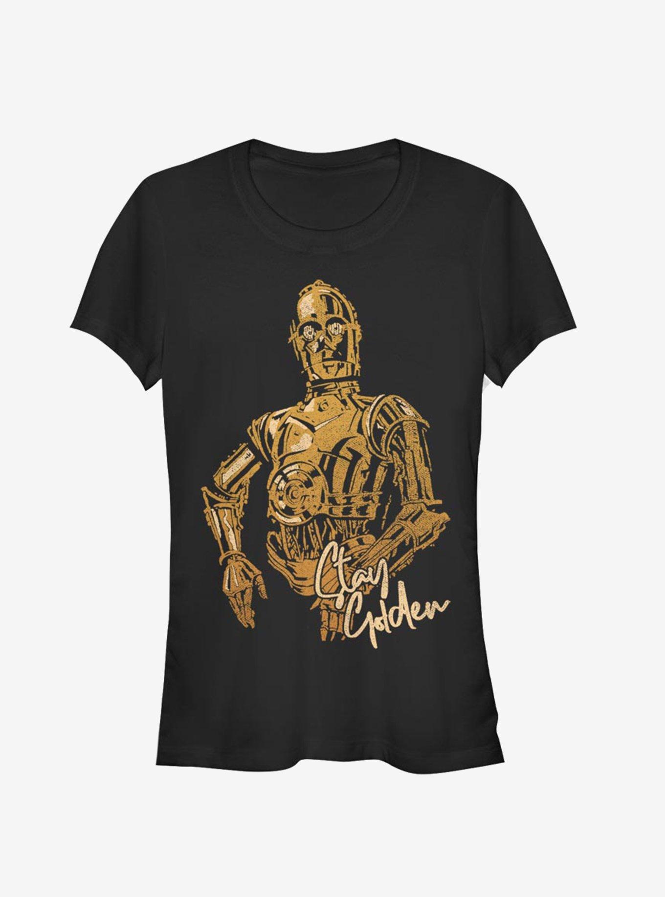 Star Wars Episode IX The Rise Of Skywalker C-3PO Stay Golden Girls T-Shirt, BLACK, hi-res