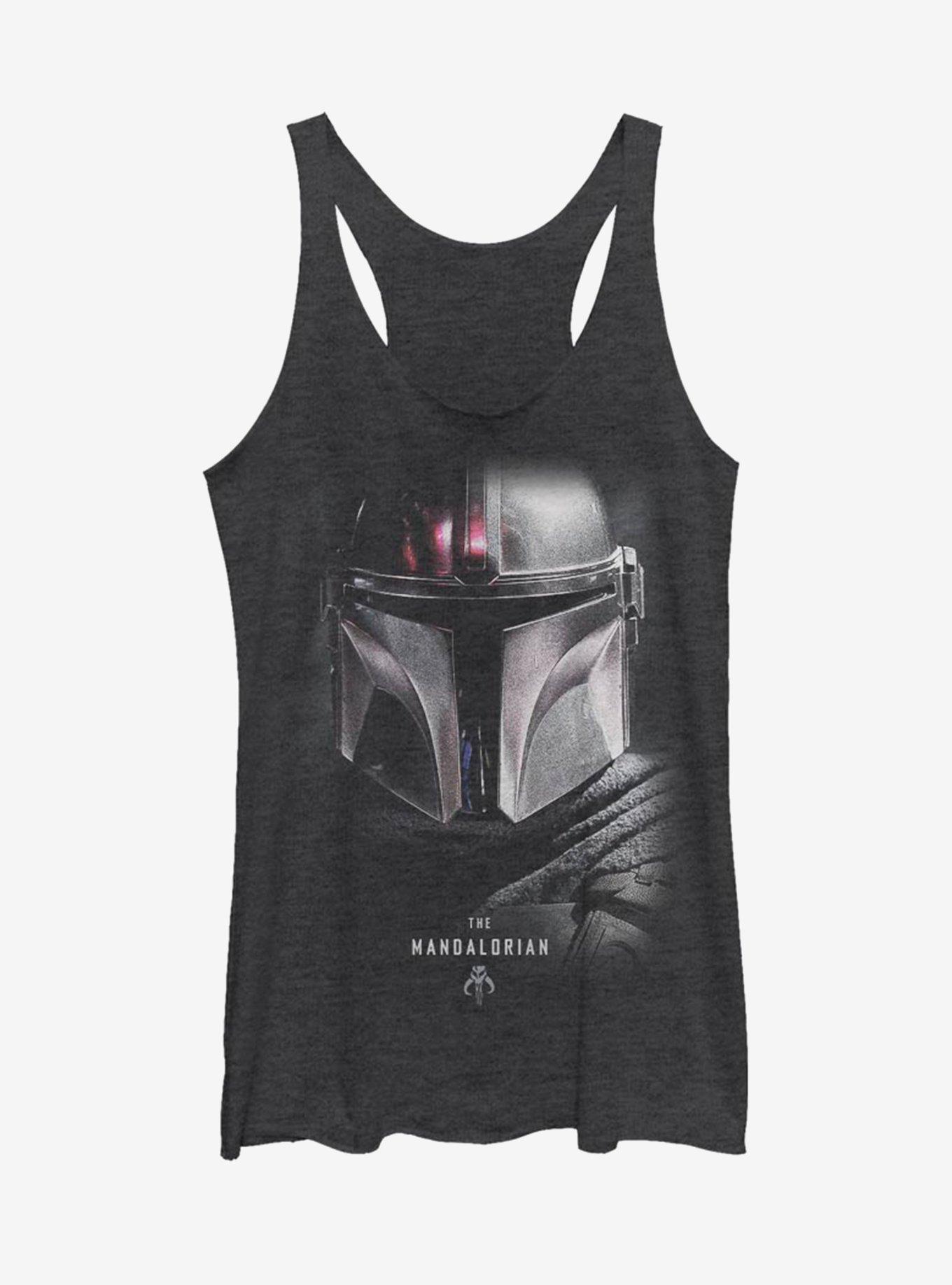 Star Wars The Mandalorian Hero Shot Girls Heather Black Tank Top, , hi-res