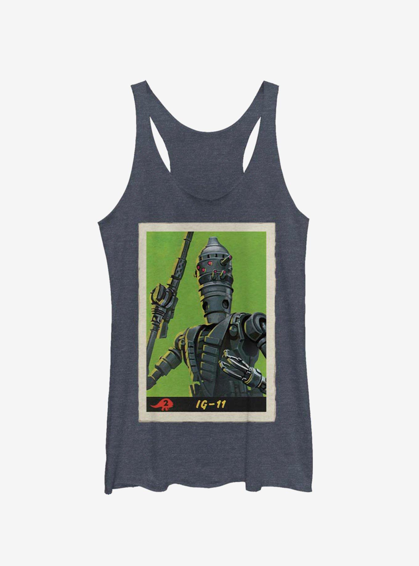 Star Wars The Mandalorian IG-11 Poster Girls Tank, NAVY HTR, hi-res