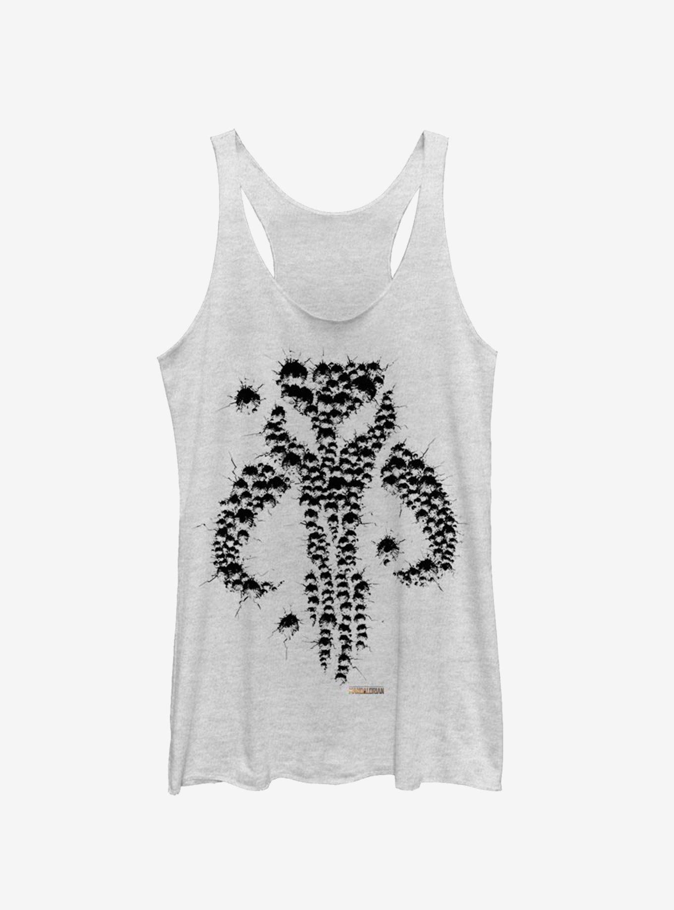 Star Wars The Mandalorian Bullet Holes Girls Tank, WHITE HTR, hi-res