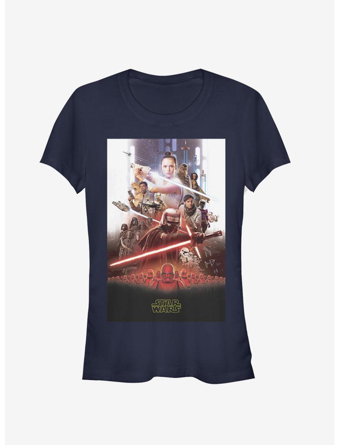 Star Wars Episode IX The Rise Of Skywalker Last Poster Girls T-Shirt, NAVY, hi-res