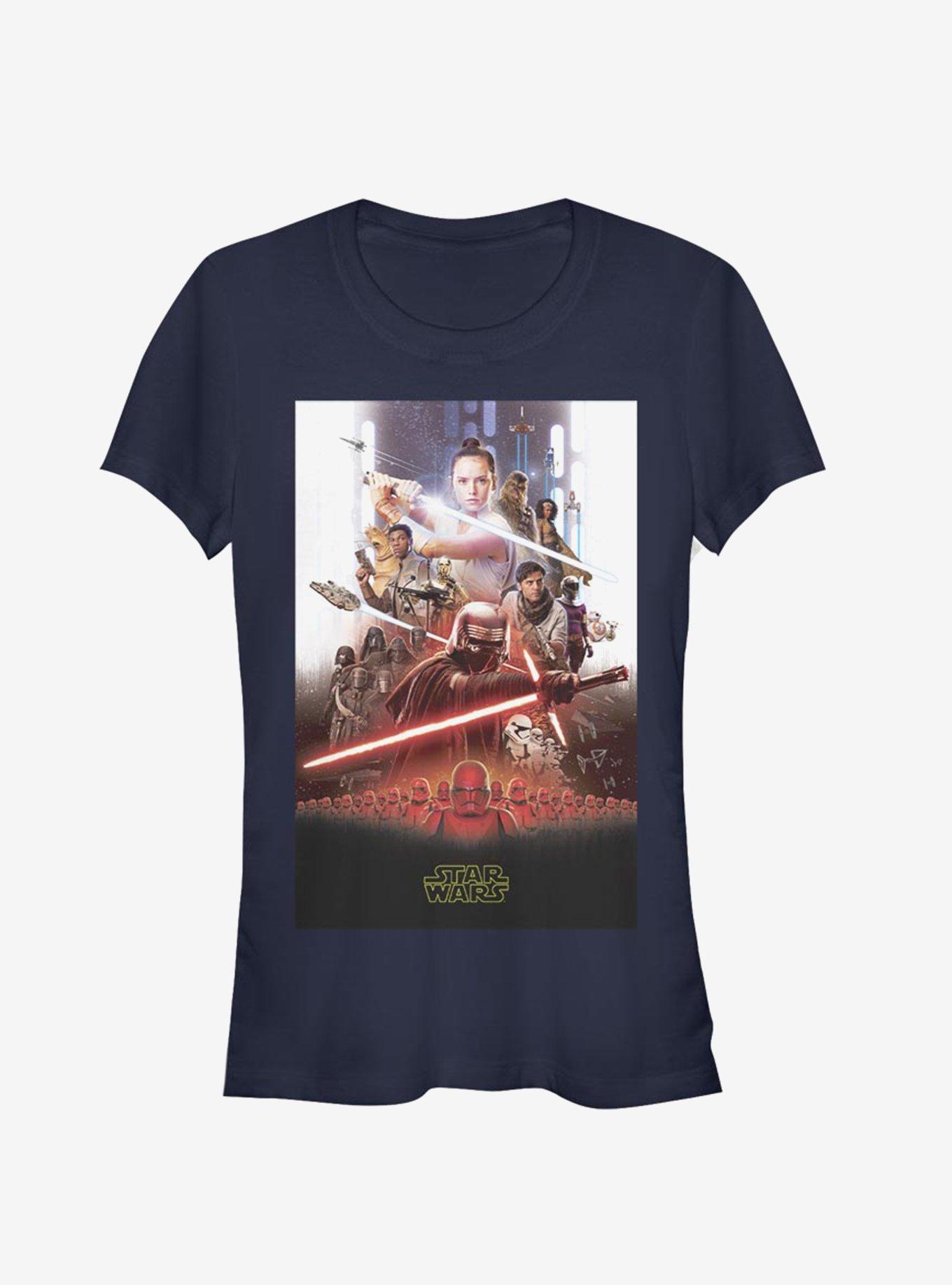 Star Wars Episode IX The Rise Of Skywalker Last Poster Girls T-Shirt, NAVY, hi-res