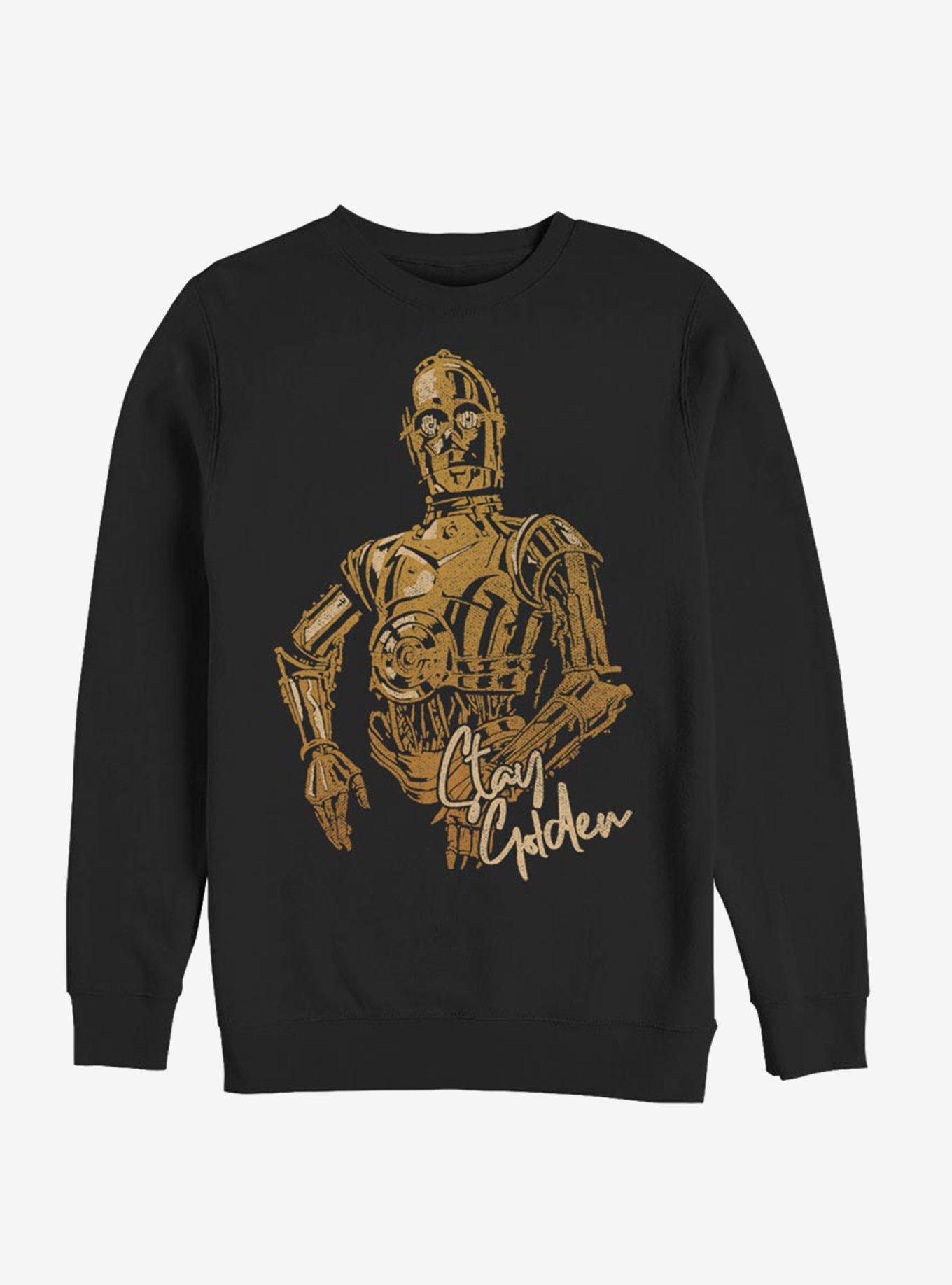 Star Wars Episode IX The Rise Of Skywalker C-3PO Stay Golden Sweatshirt, BLACK, hi-res