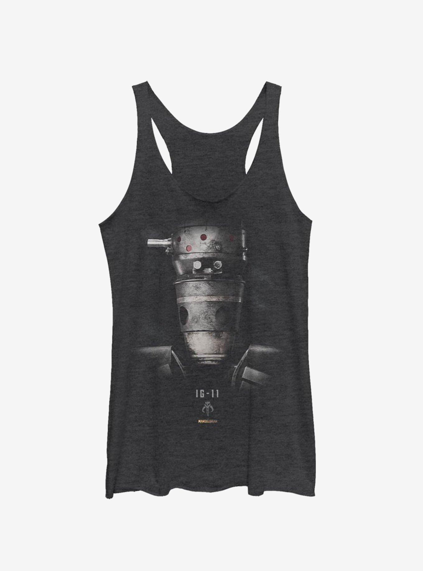 Star Wars The Mandalorian IG-11 Portrait Girls Tank, BLK HTR, hi-res