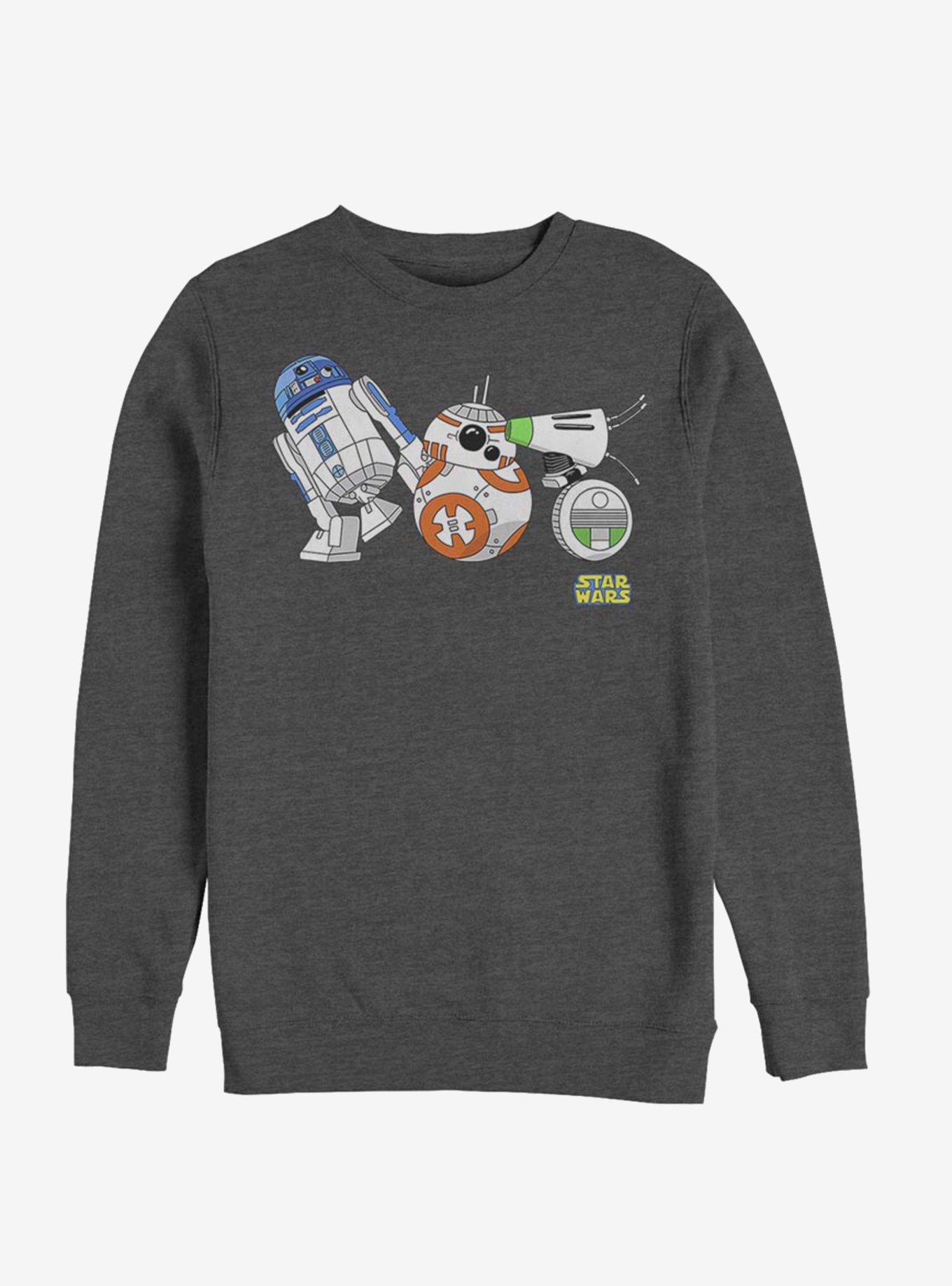 Star Wars Episode IX The Rise Of Skywalker Cartoon Droid Lineup Sweatshirt