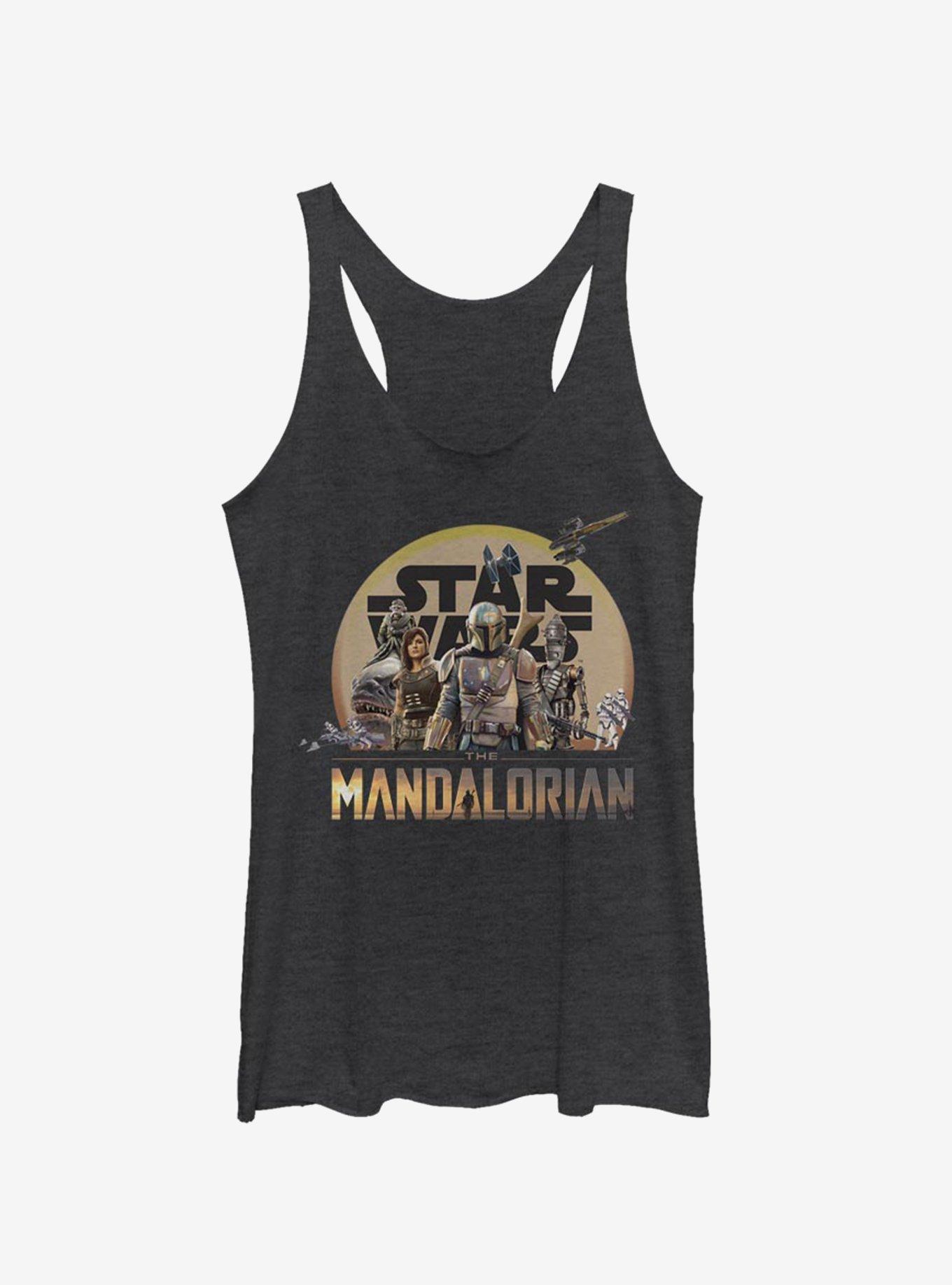 Star Wars The Mandalorian Mandalorian Characters Action Pose Girls Tank, BLK HTR, hi-res