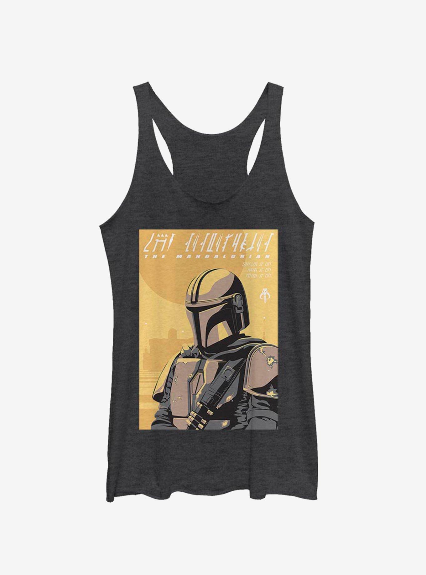 Star Wars The Mandalorian Mandalorian Poster Girls Tank, BLK HTR, hi-res