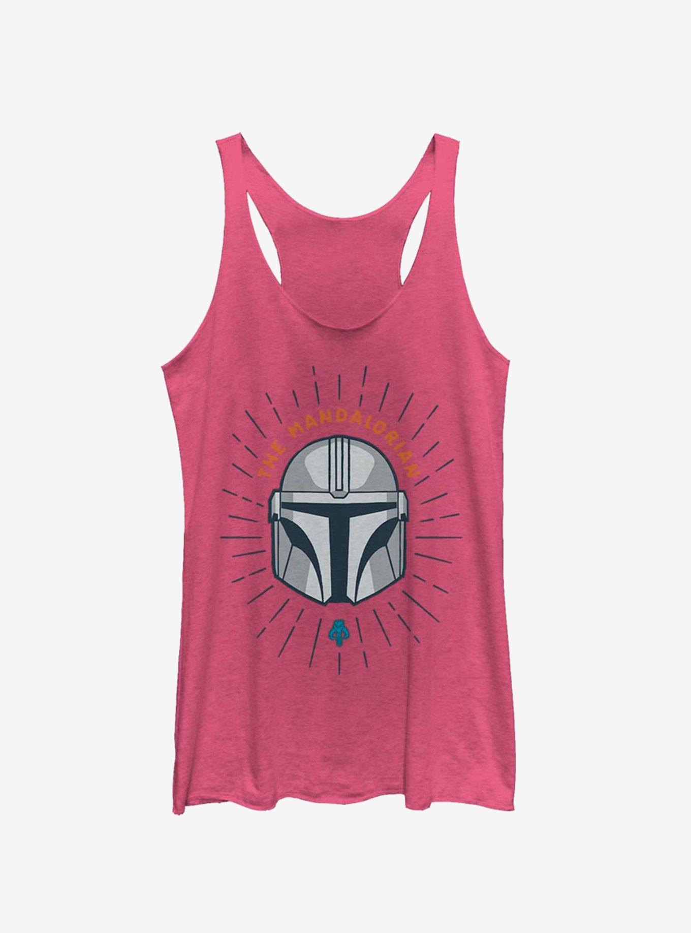 Star Wars The Mandalorian Simple Shield Girls Tank, PINK HTR, hi-res