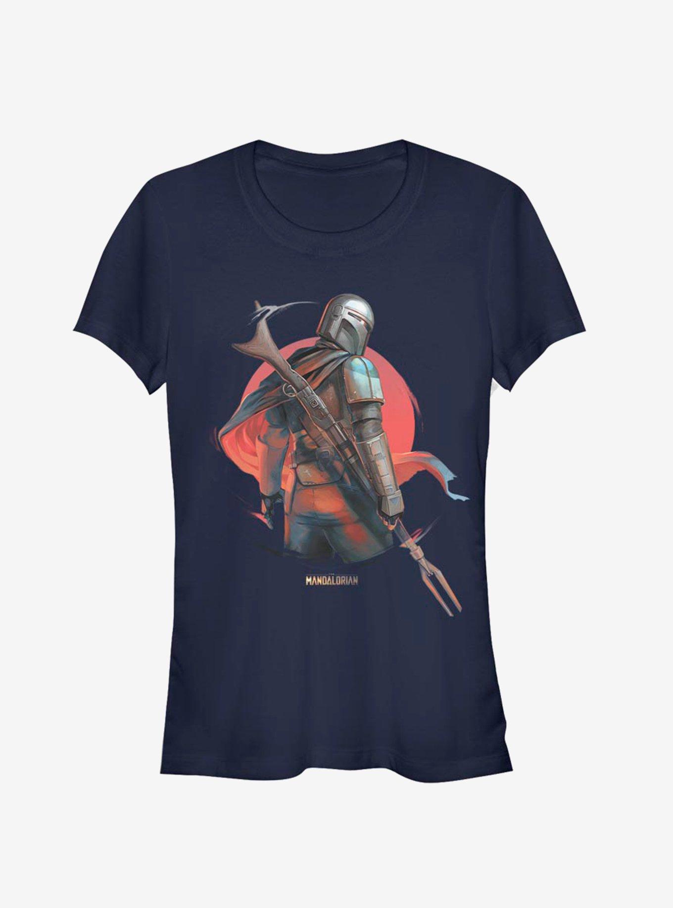 Star Wars The Mandalorian Mandalorian Sunrise Girls T-Shirt, NAVY, hi-res