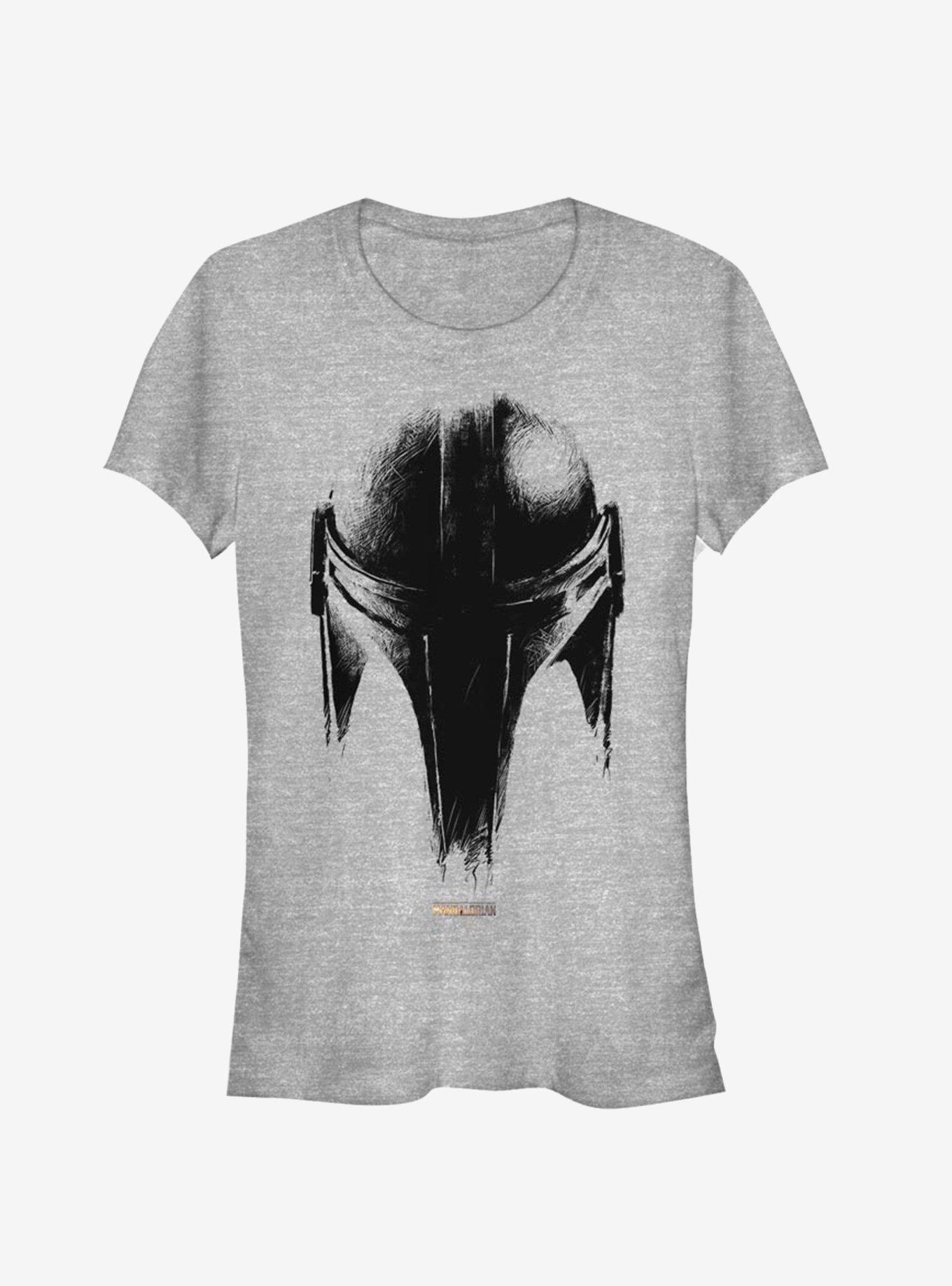 Star Wars The Mandalorian Sketch Helm Girls T-Shirt, ATH HTR, hi-res