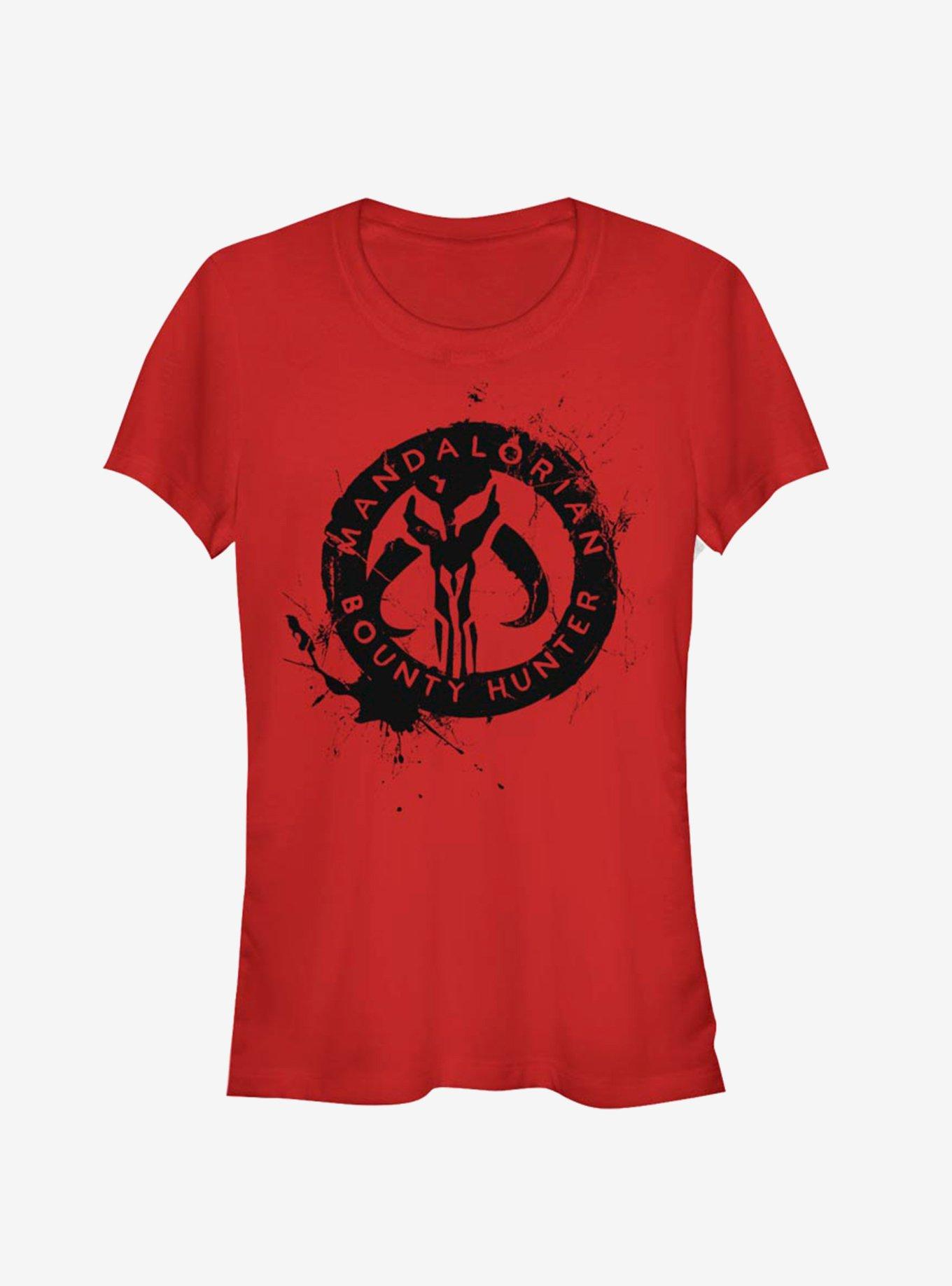 Star Wars The Mandalorian Painted Skull Girls T-Shirt, RED, hi-res