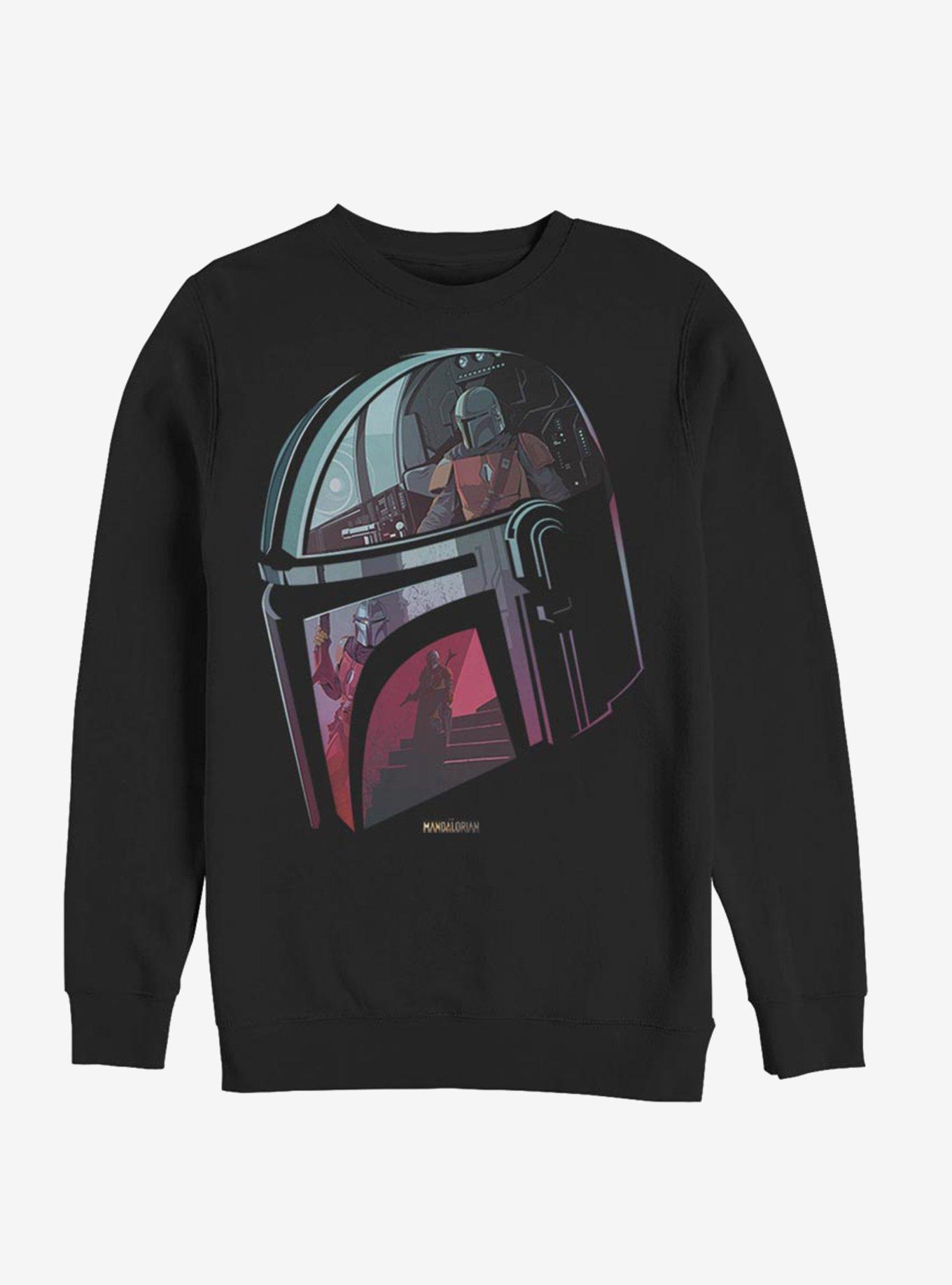 Star Wars The Mandalorian Helmet Explanation Sweatshirt, BLACK, hi-res