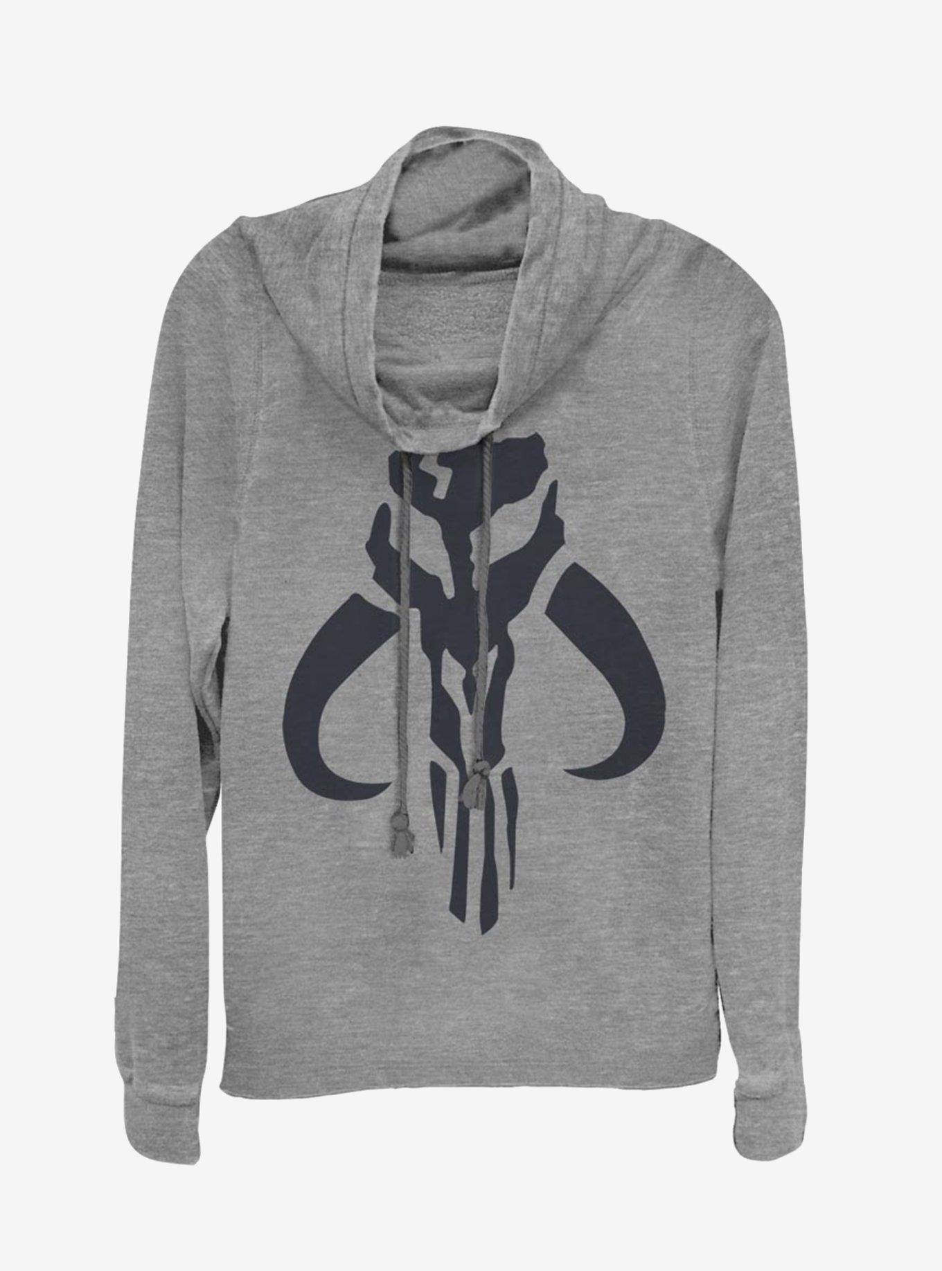 Star Wars The Mandalorian Simple Symbol Cowl Neck Long-Sleeve Girls Top, , hi-res