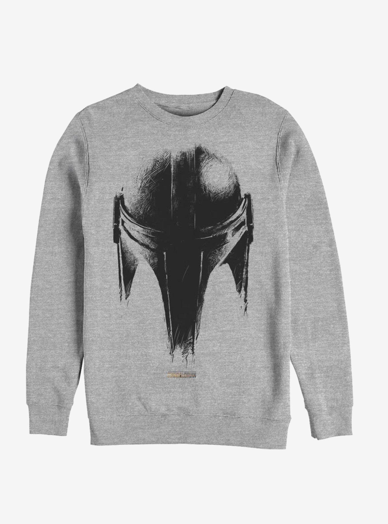 Star Wars The Mandalorian Sketch Helm Sweatshirt, ATH HTR, hi-res