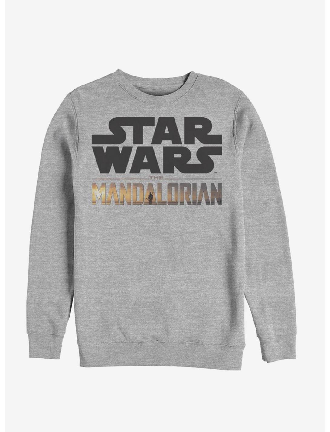 Star Wars The Mandalorian Stacked Logo Sweatshirt, ATH HTR, hi-res