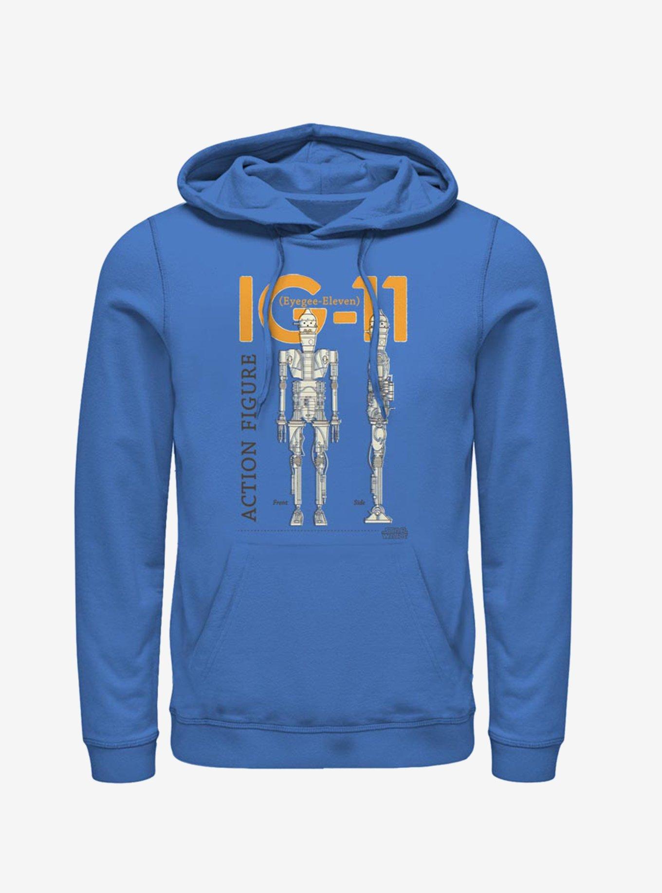 Star Wars The Mandalorian IG-11 Schematics Hoodie, ROYAL, hi-res