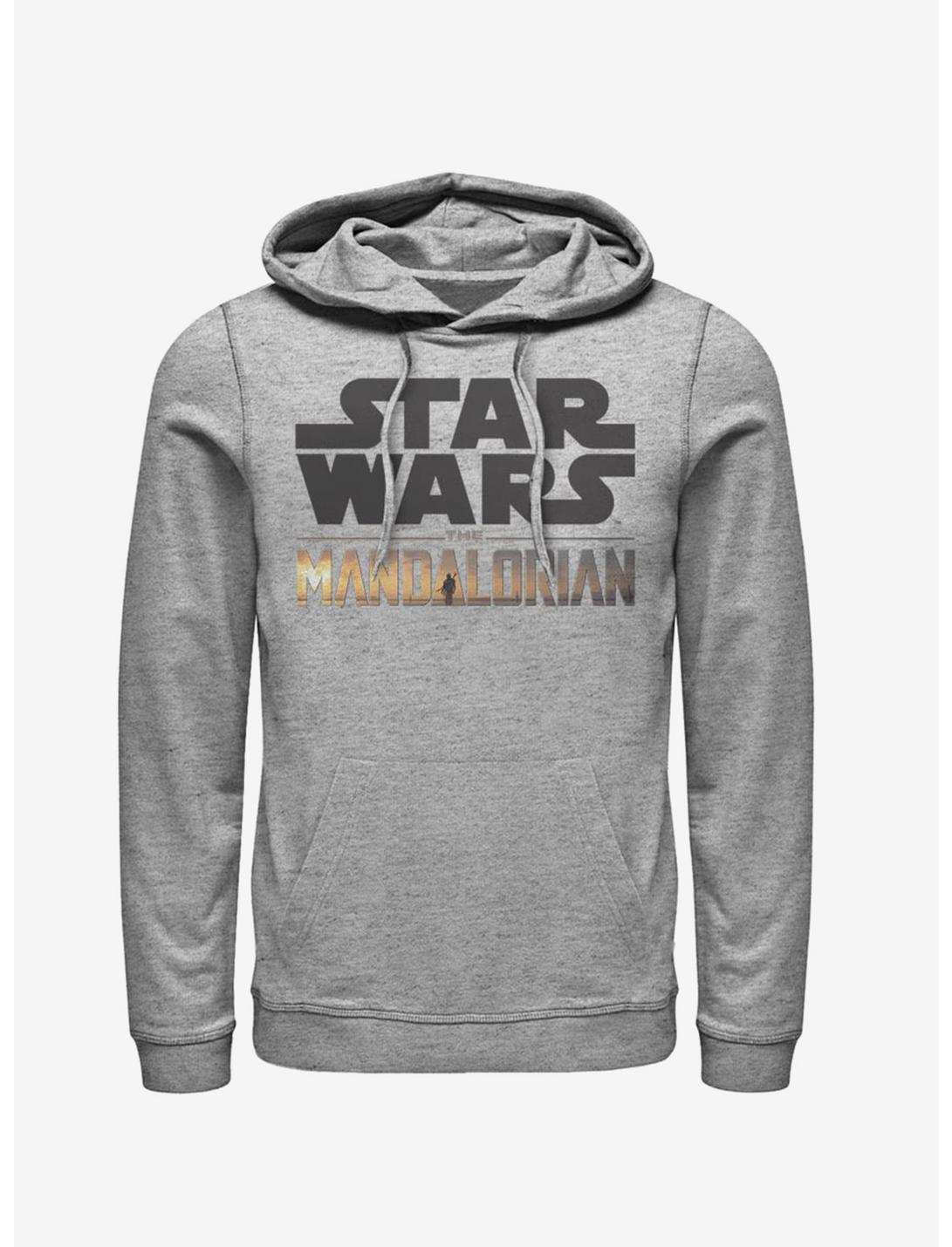 Star Wars The Mandalorian Stacked Logo Hoodie, ATH HTR, hi-res
