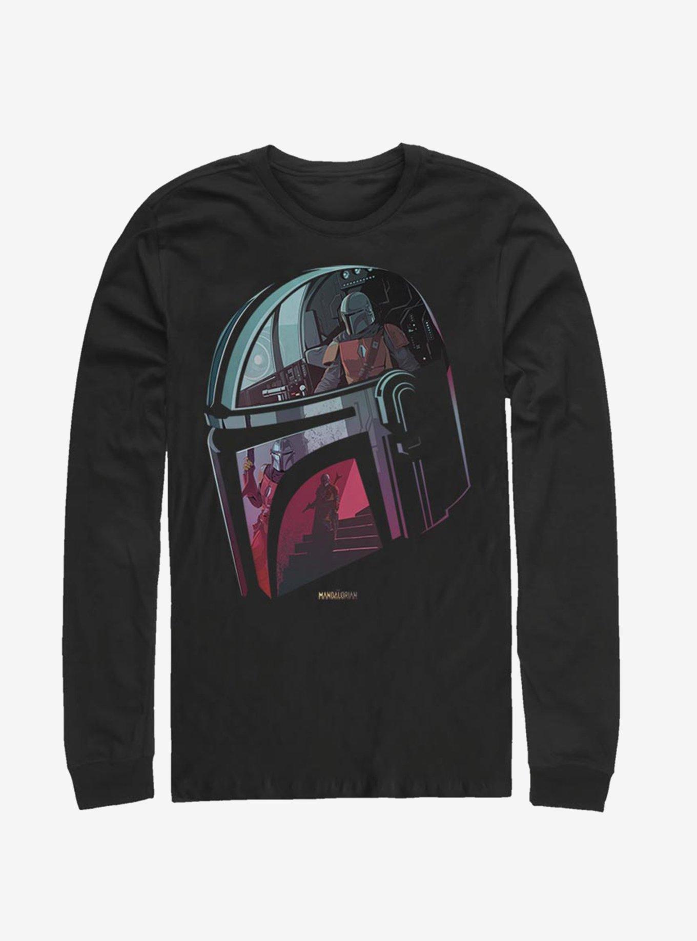 Star Wars The Mandalorian Helmet Explanation Long-Sleeve T-Shirt