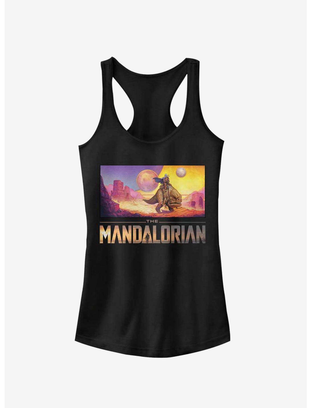 Star Wars The Mandalorian Colorful Mandalorian Landscape Girls Tank, BLACK, hi-res