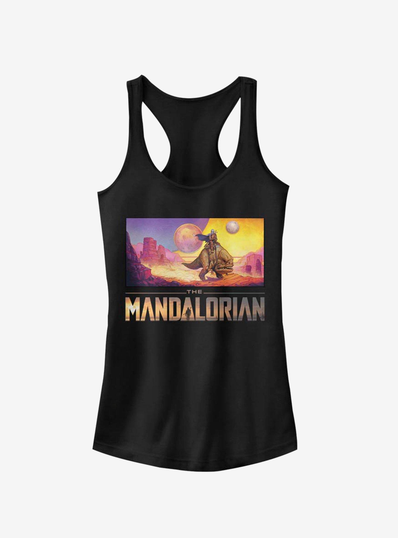 Star Wars The Mandalorian Colorful Mandalorian Landscape Girls Tank, BLACK, hi-res