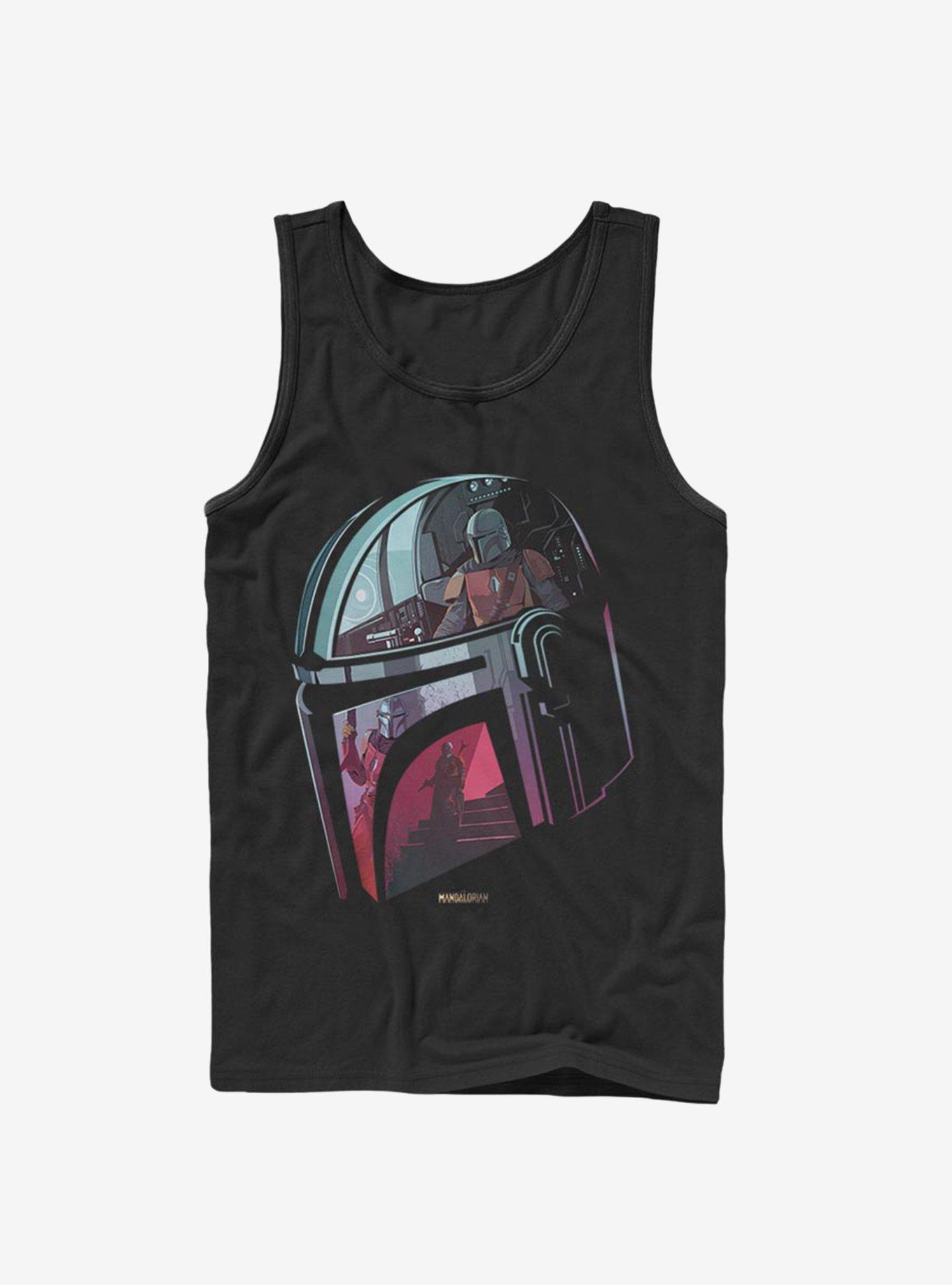 Star Wars The Mandalorian Helmet Explanation Tank Top, BLACK, hi-res