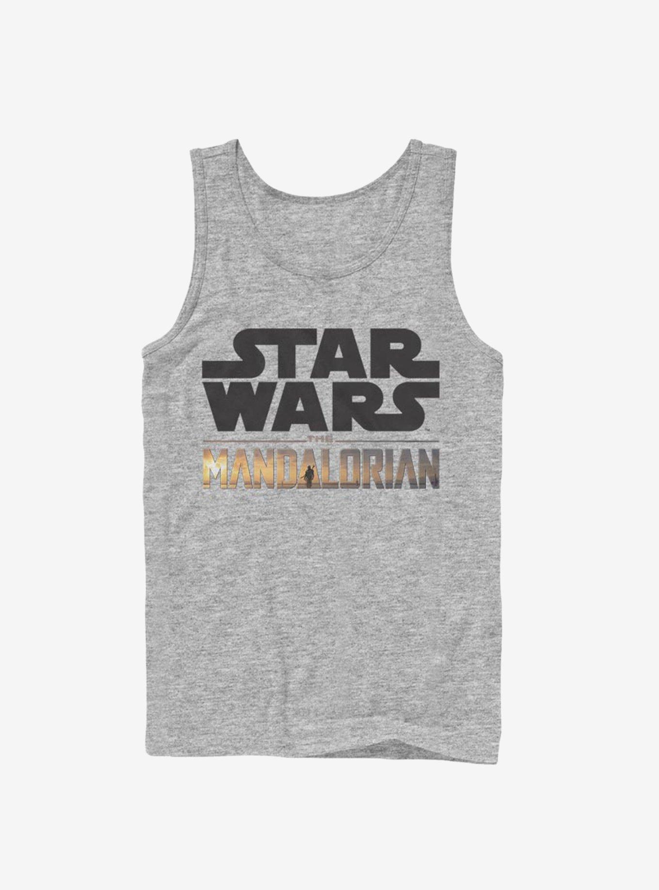 Star Wars The Mandalorian Stacked Logo Tank, ATH HTR, hi-res