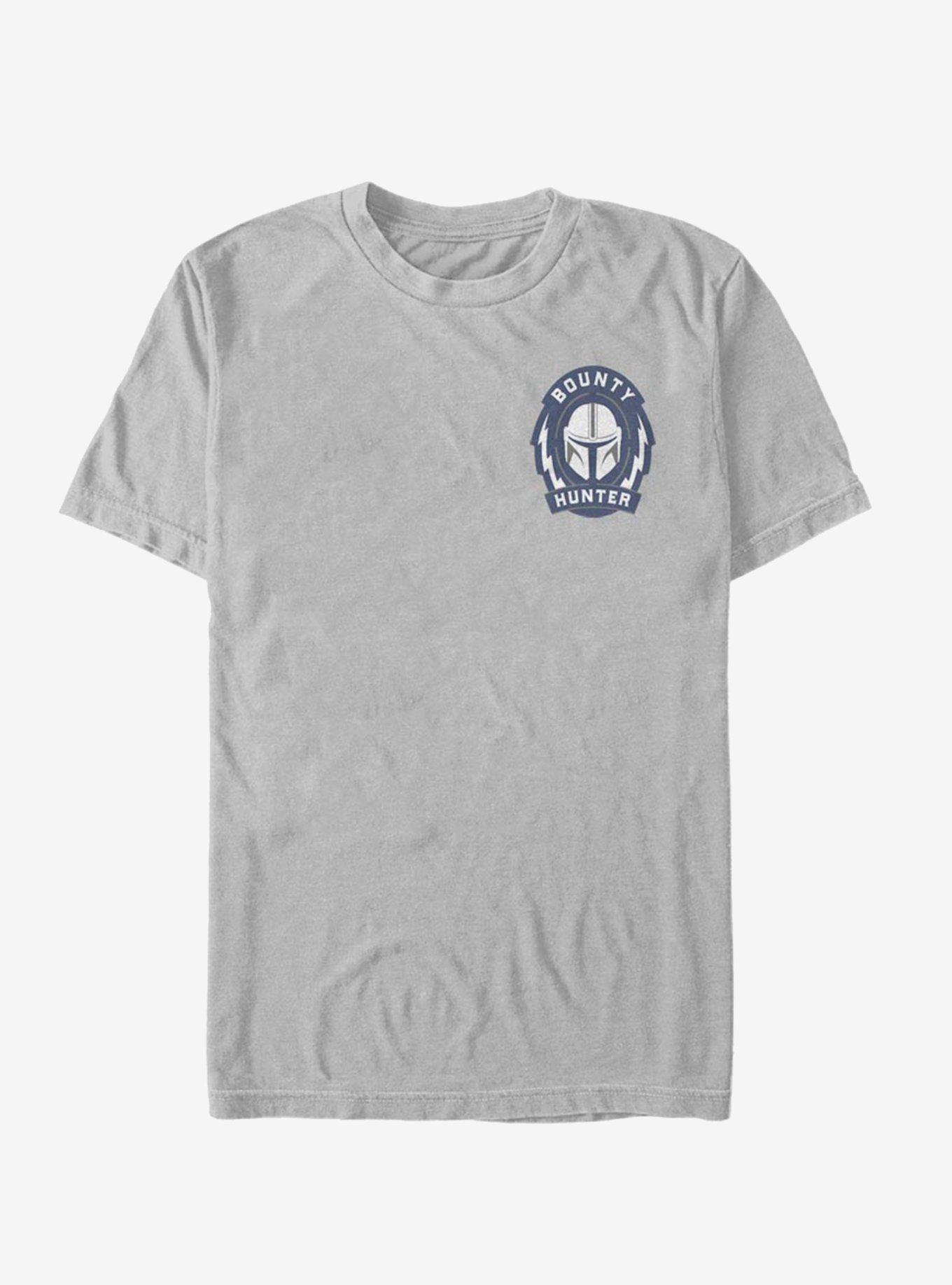Star Wars The Mandalorian Bounty Hunter Logo T-Shirt, SILVER, hi-res