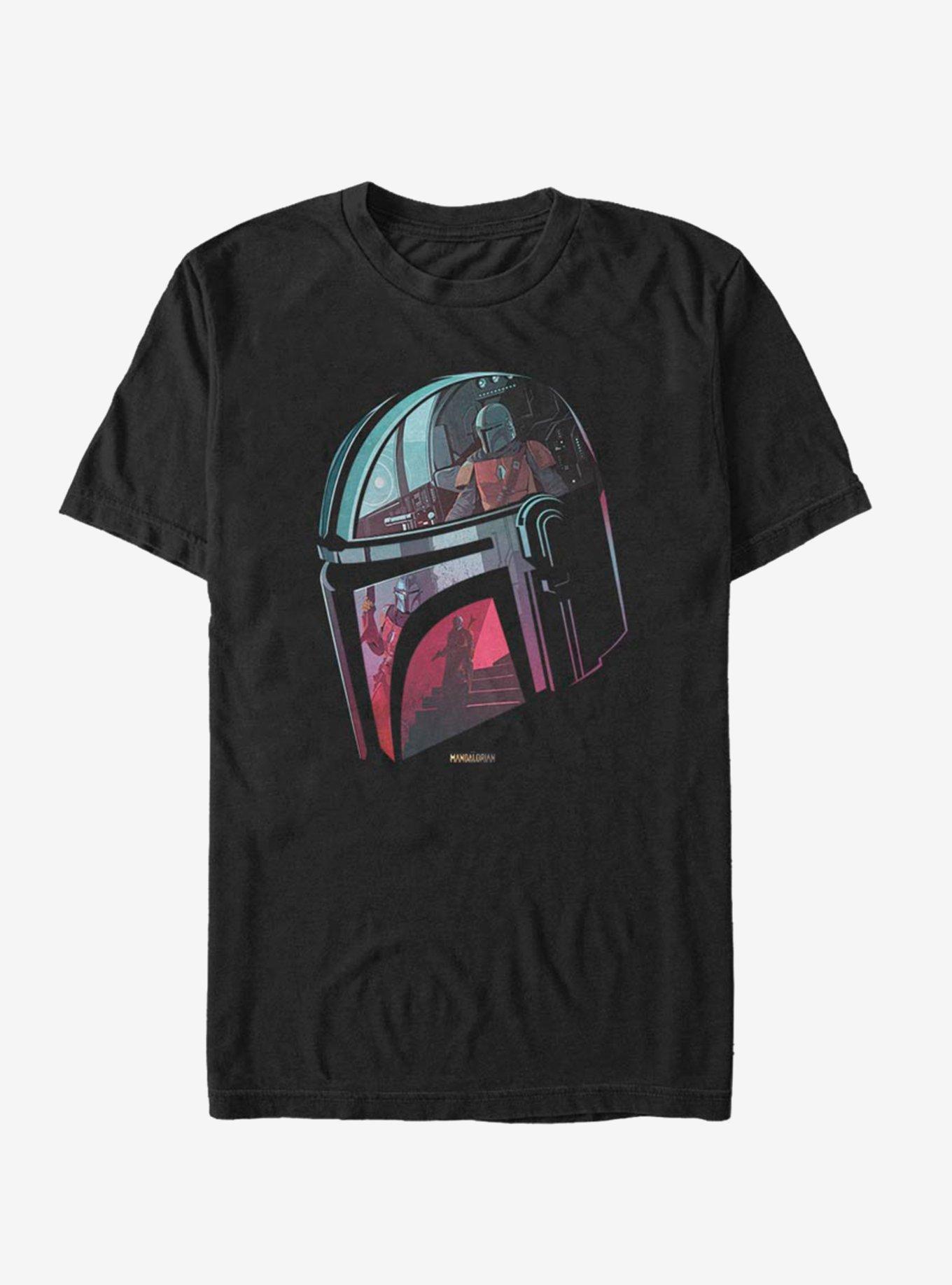 Star Wars The Mandalorian Helmet Explanation T-Shirt, BLACK, hi-res