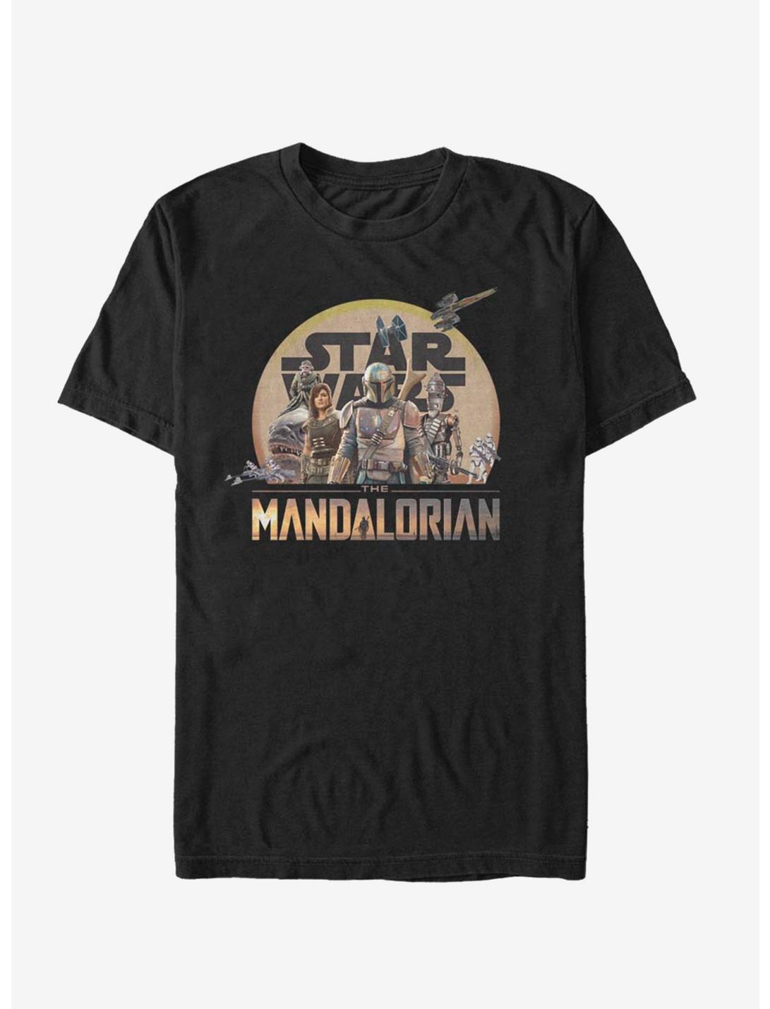 Star Wars The Mandalorian Characters Action Pose T-Shirt, BLACK, hi-res