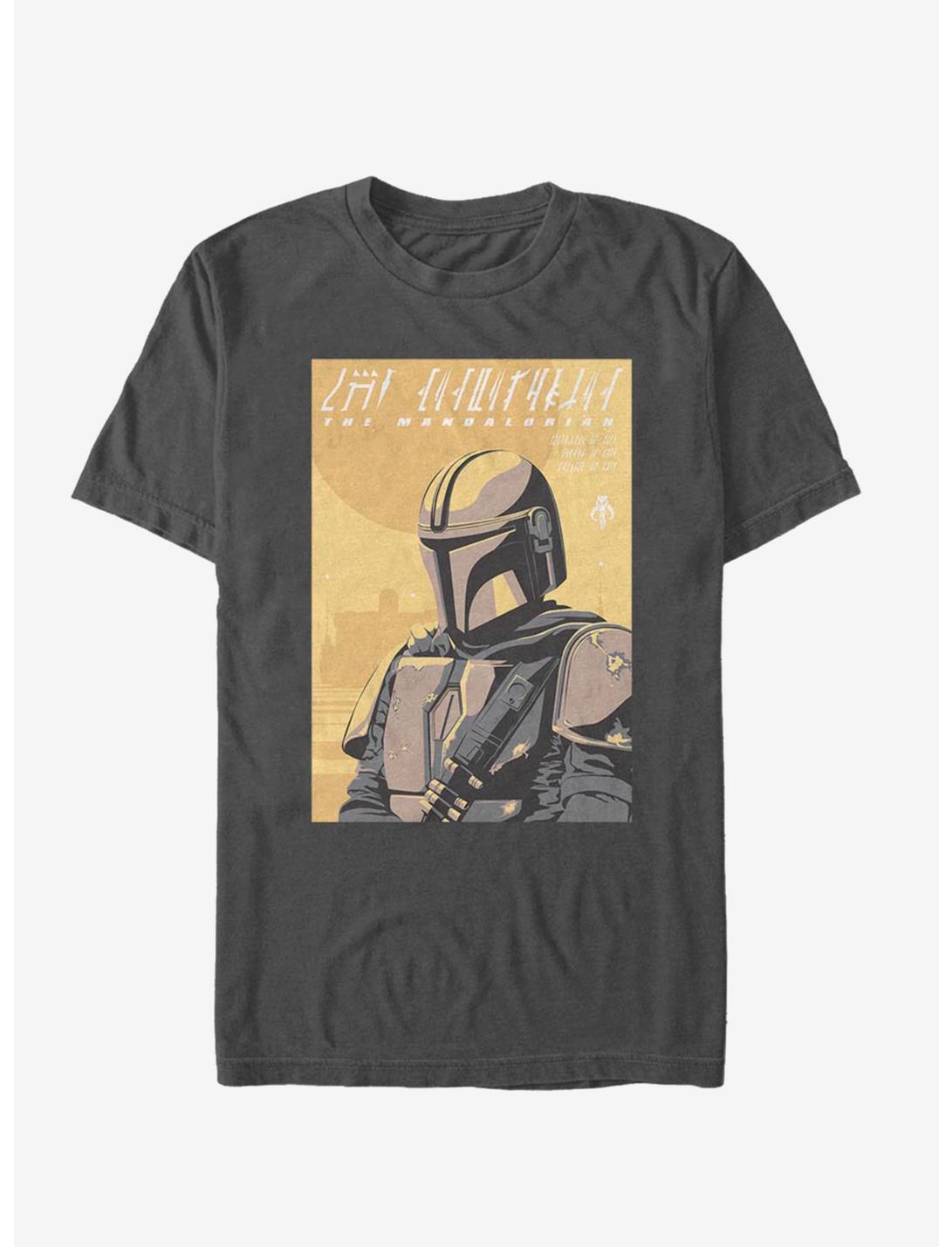 Star Wars The Mandalorian Poster T-Shirt, CHARCOAL, hi-res