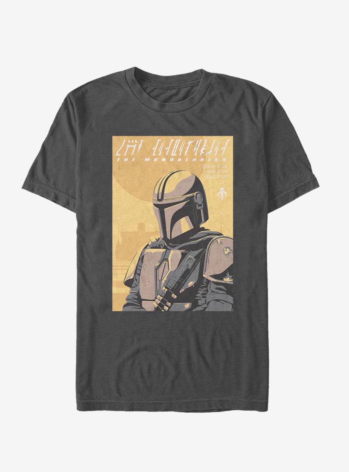 Star Wars The Mandalorian Poster T-Shirt, CHARCOAL, hi-res